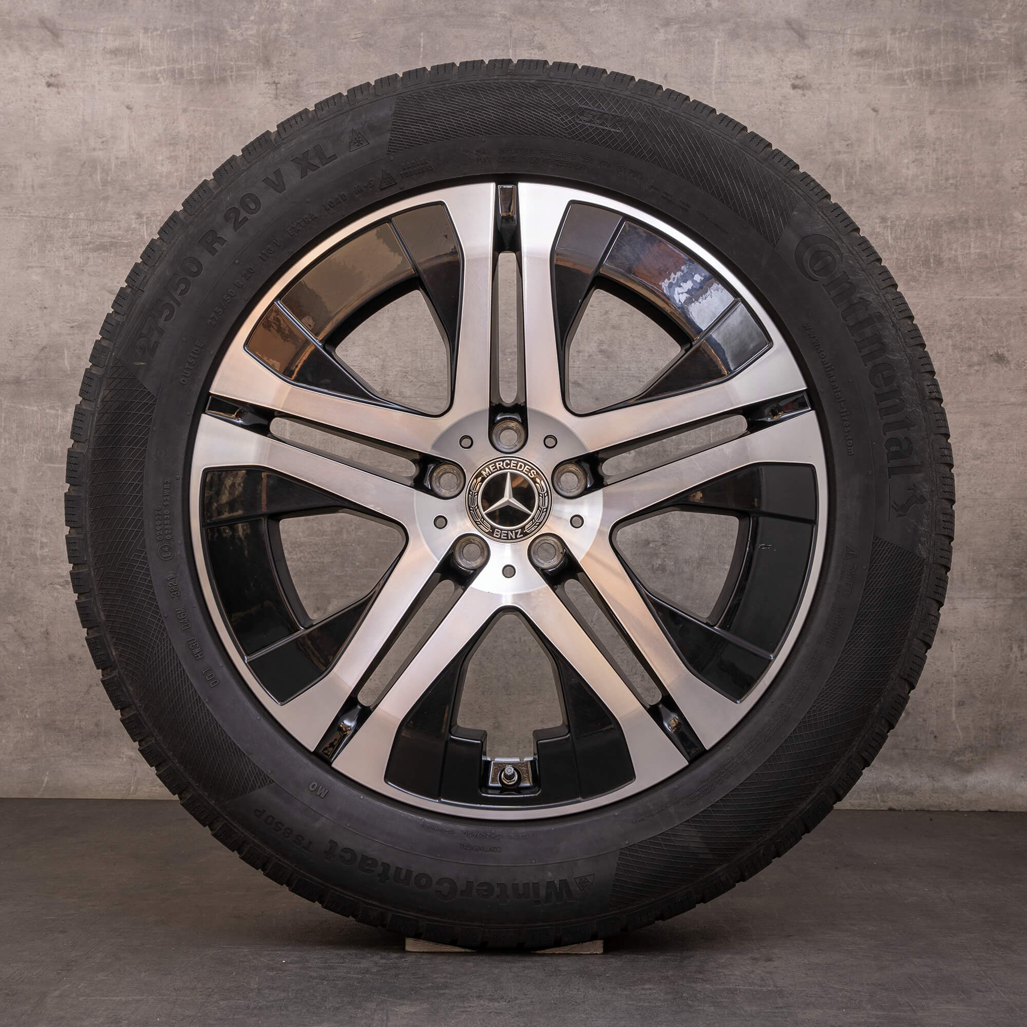 Orijinal Mercedes Benz GLS kış jant lastik 20 inç SUV X167 jantlar A1674014900 siyah parlak döndü