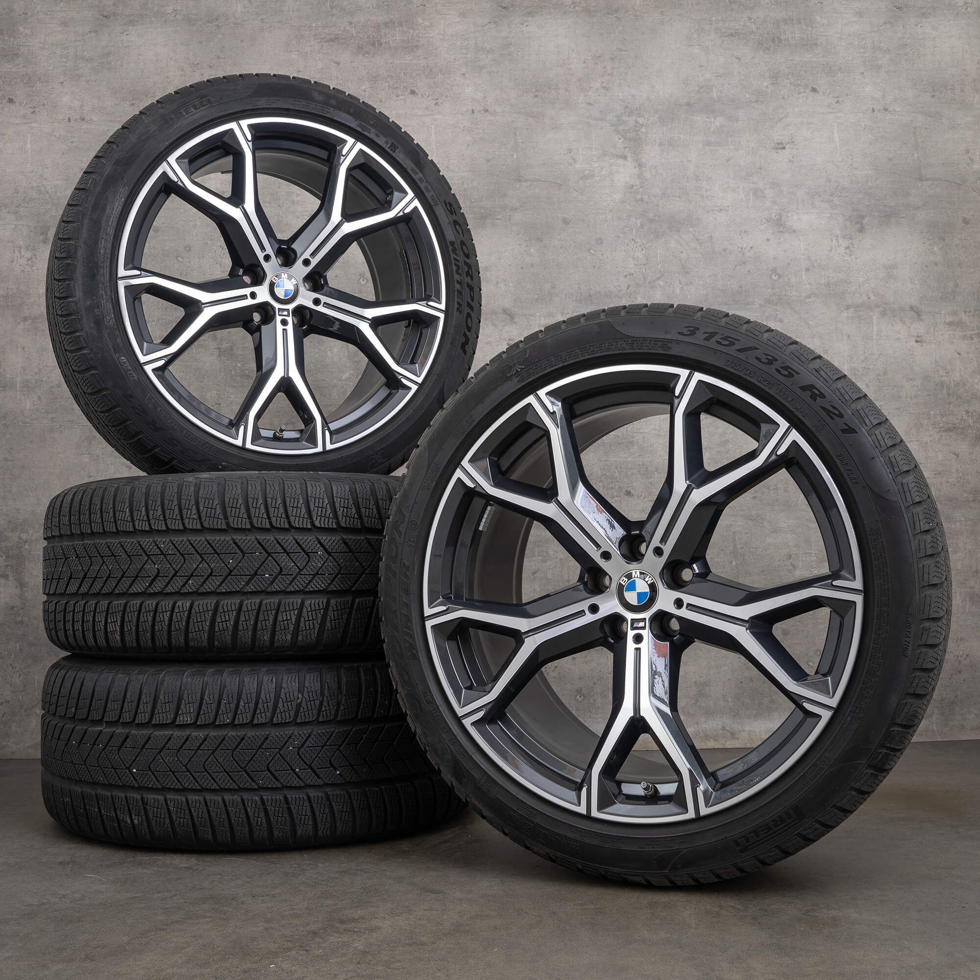 BMW X5 G05 X6 G06 vinterhjul 21 tums fälgar vinterdäck 8071998 8071999 741 M