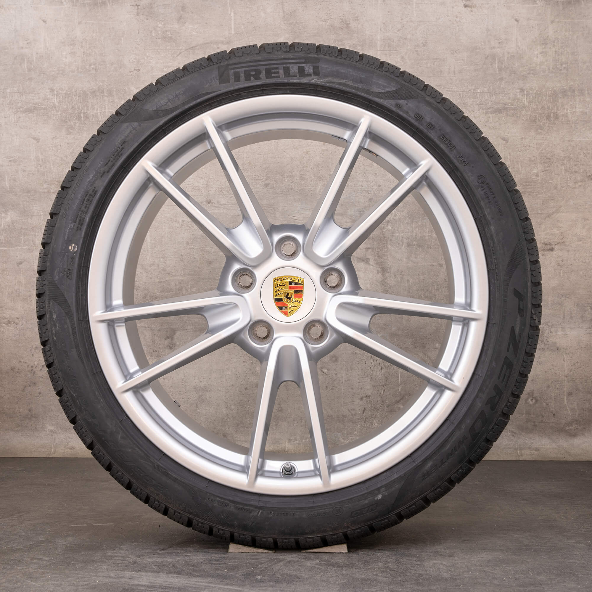 Oryginalne koła zimowe Porsche 911 19 20 cali 992 I Felgi Carrera 992601025 992601025B srebrny połysk