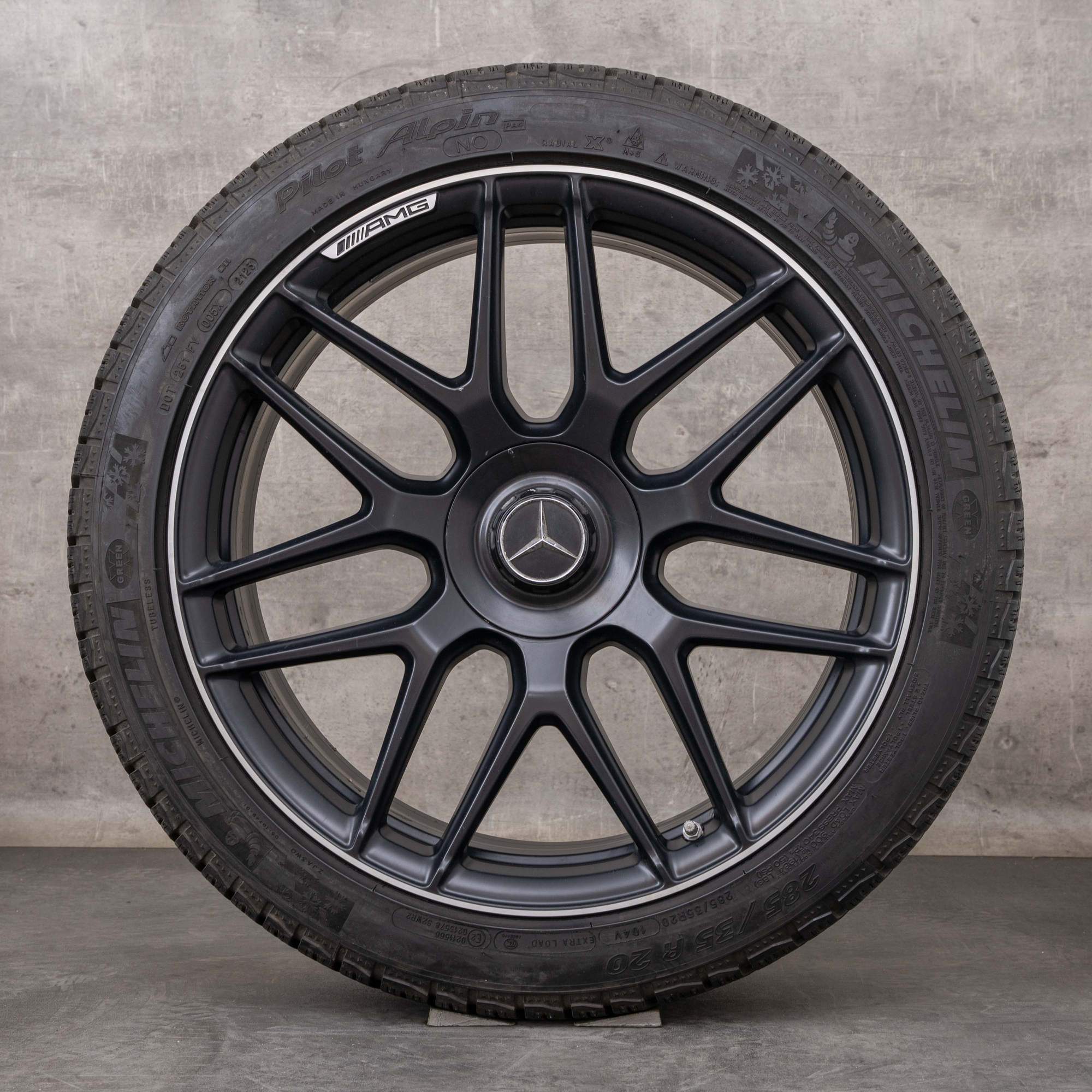 Alkuperäiset Mercedes Benz S-sarjan S63 S65 AMG talvirenkaat 20 tuuman W222 C217 vanteet A2224014200 A2224014300 musta matta kiillotettu käännetty