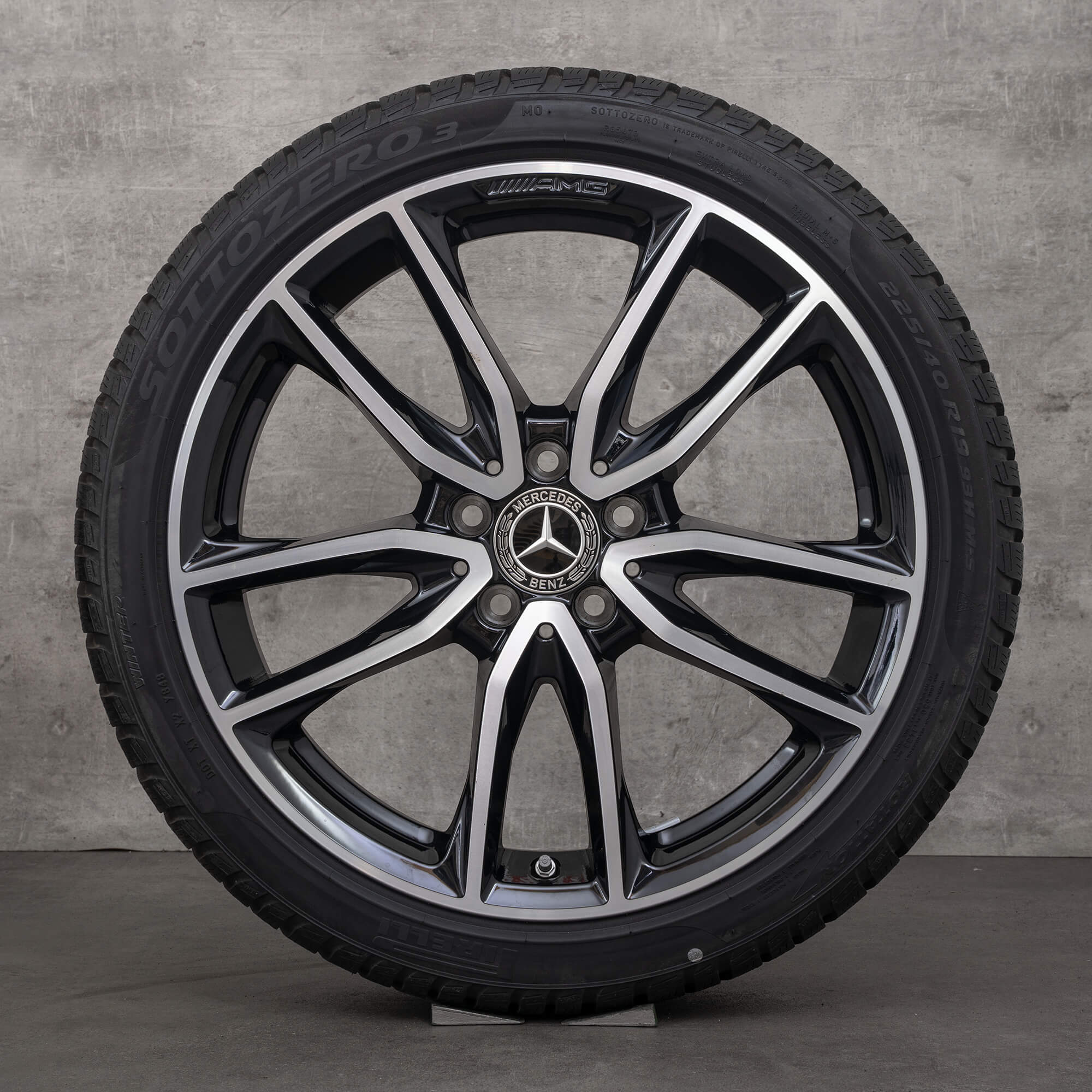 Orijinal Mercedes Benz A B Sınıfı CLA AMG jantlar 19 inç W177 V177 W247 X118 C118 yaz jantları A1774011700 siyah parlak tornalanmış