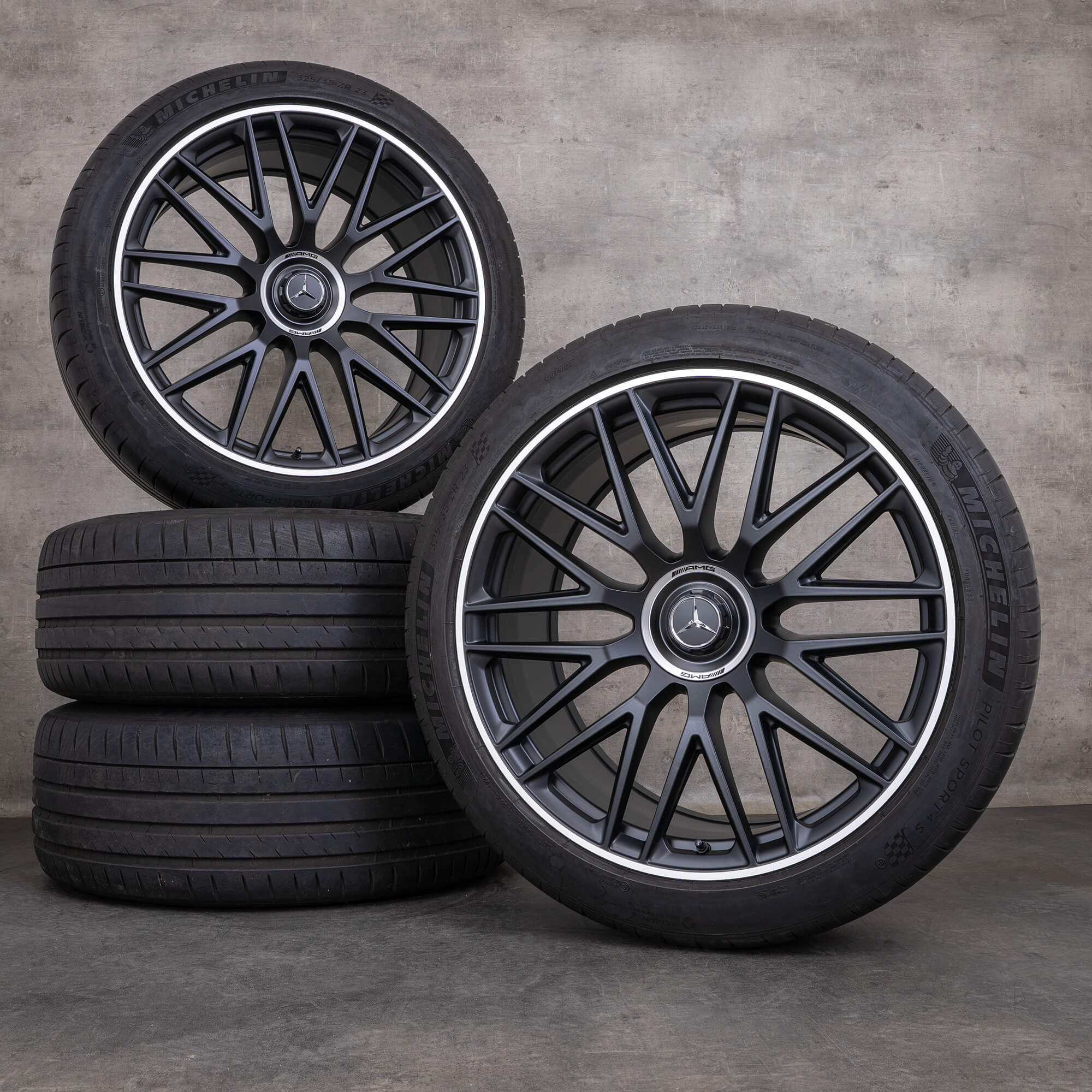 Alkuperäiset Mercedes-Benz GLS 63 AMG -talvirenkaat 23 tuumaa SUV X167 4Matic vanteet A1674018500 A1674018600 mattamusta diamond cut UUDET