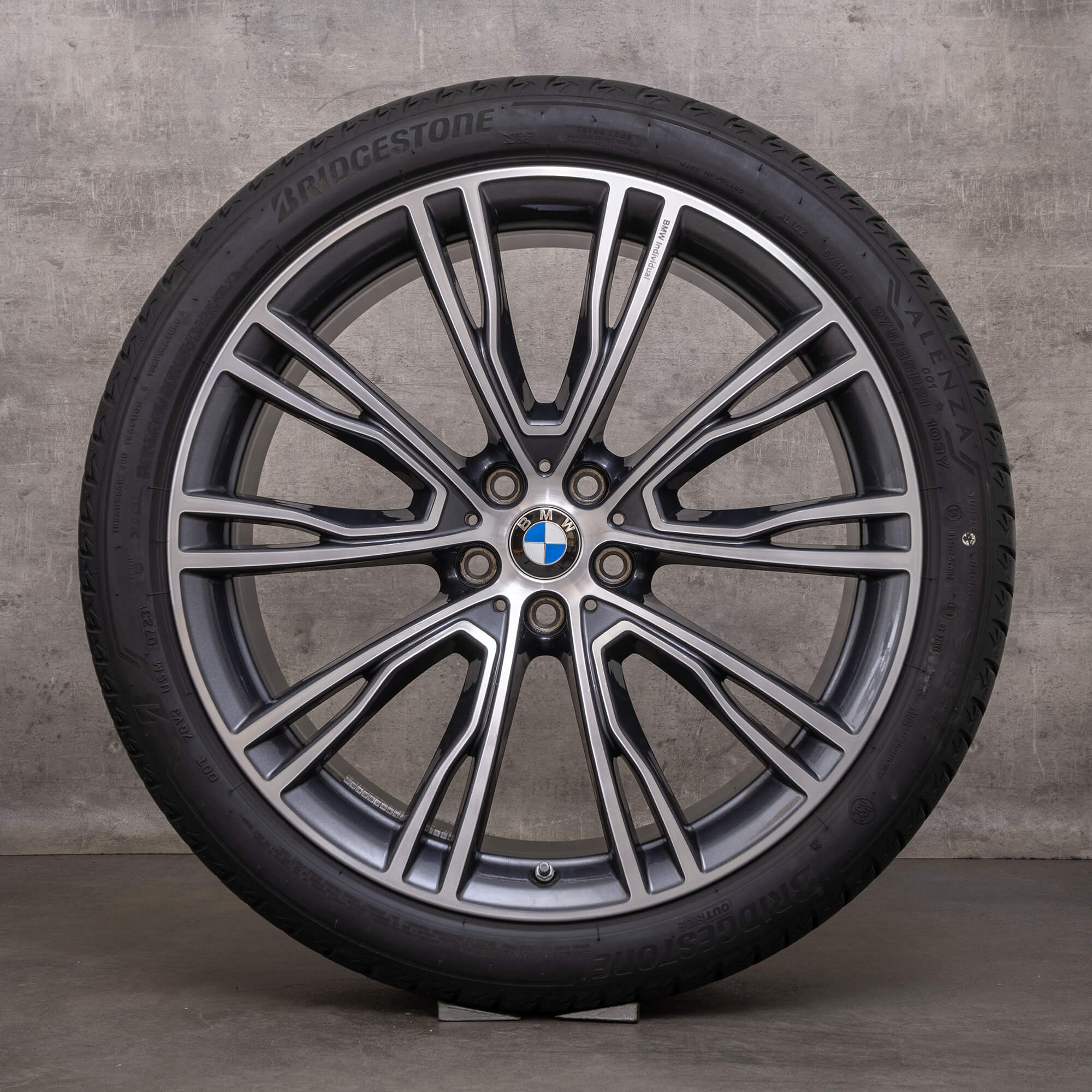 Originale BMW X3 X4 cerchi 21 pollici G01 G02 ruote estive styling 726i 8043670 8043671 grigio orbita anteriore lucido