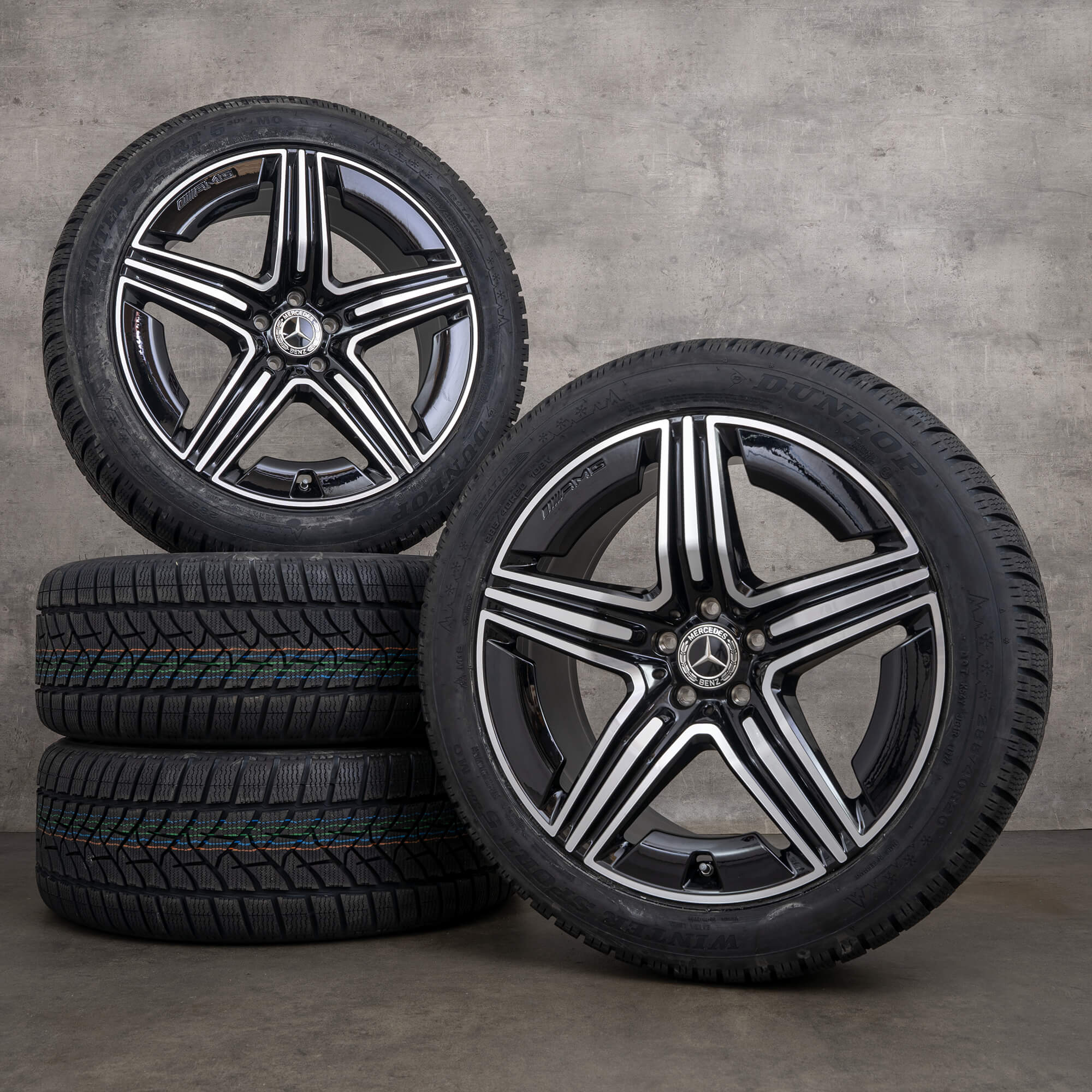 Originale Mercedes Benz GLC AMG hjul 20 tommer X254 C254 sommerhjul A2544010600 A2544010700 sort blank drejet NYT