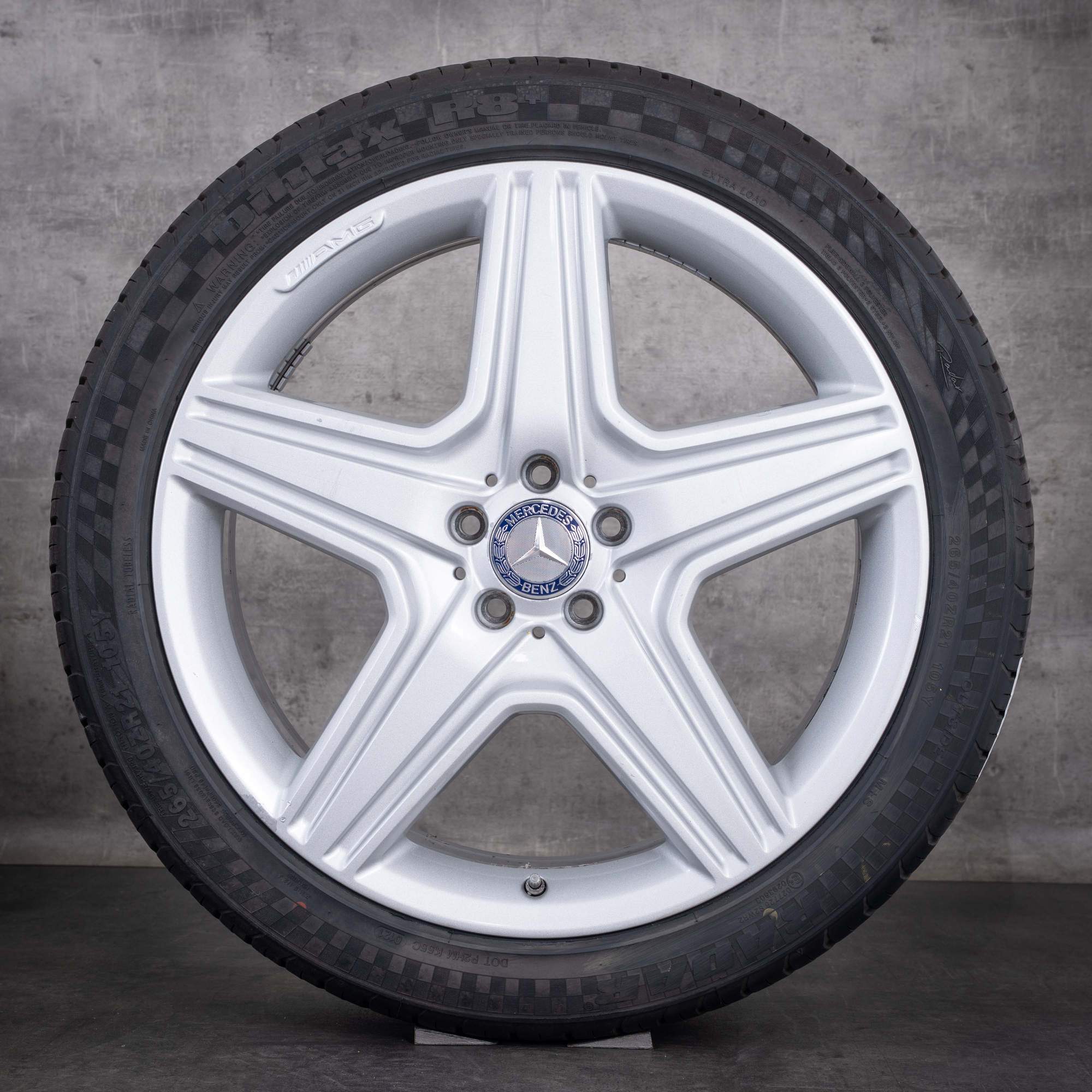 Original Mercedes Benz M ML-Klasse AMG Felgen 21 Zoll W164 Sommerräder A1644015302 A1644015202 silber glanz - Rad 4 von 4