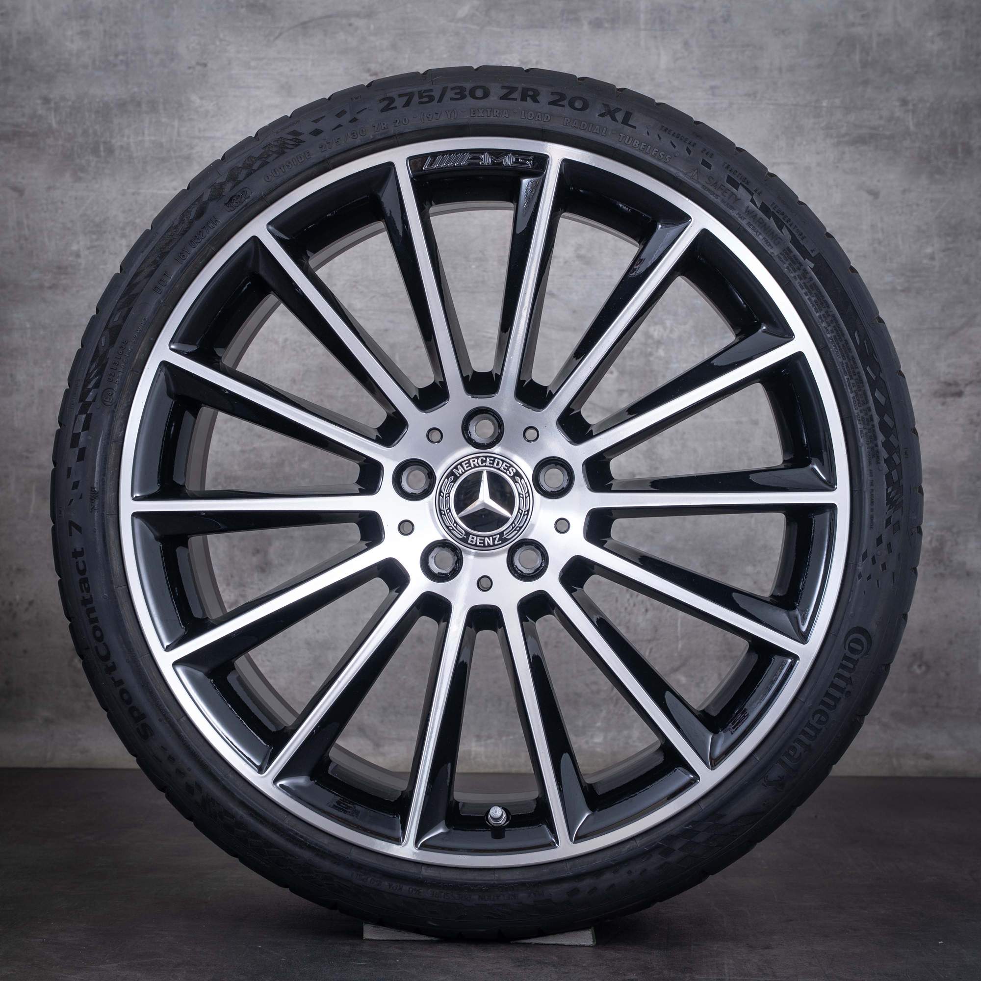 OEM Mercedes-Benz E-Class AMG 20inch rims W213 S213 C238 A238 summer wheels A2134012200 A2134012300 black front diamond cut NEW