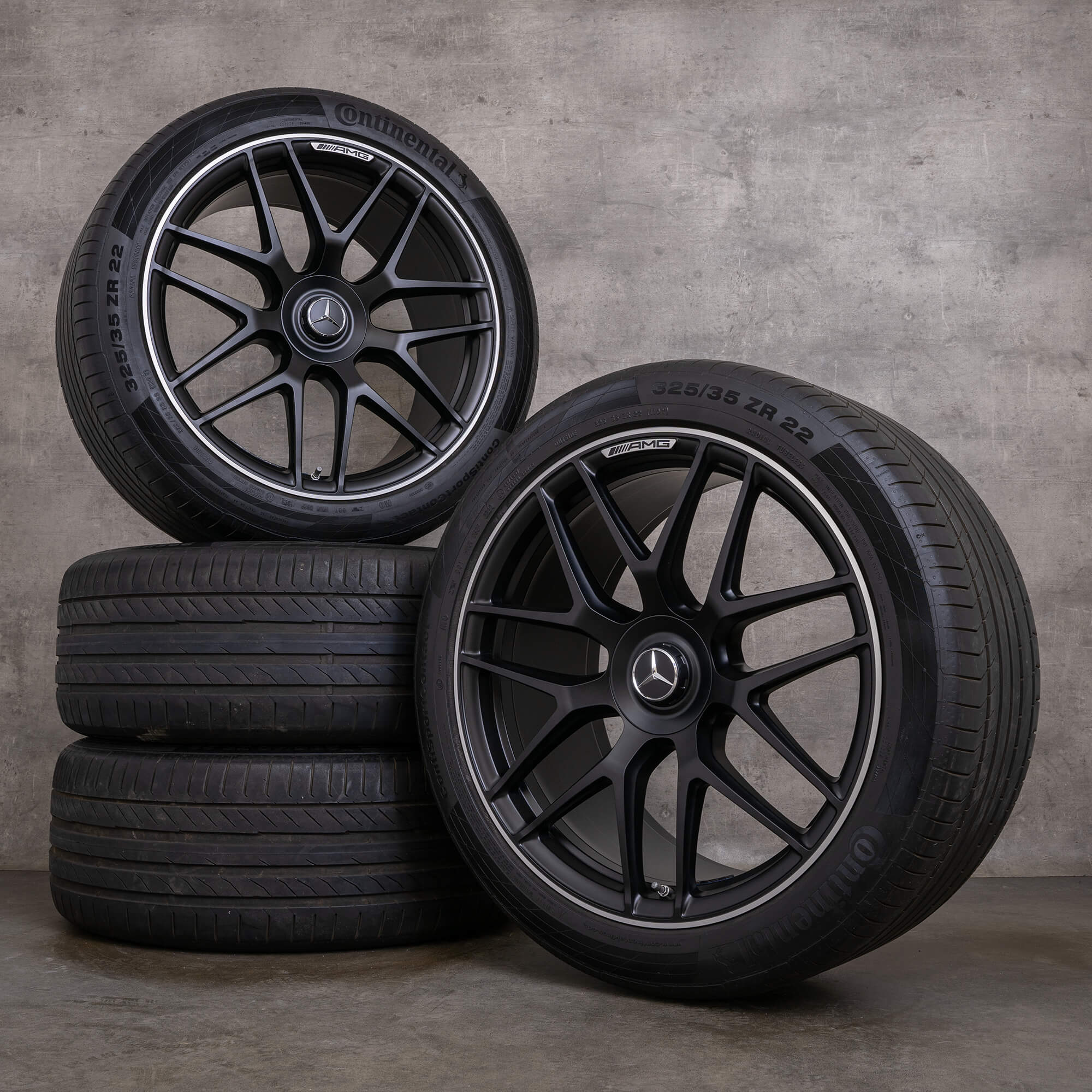 Original Mercedes Benz GLE 53 63 & S AMG Felgen 22 Zoll X167 C167 Hybrid A1674014400 A1674015701 Sommerräder schwarz matt glanzgedreht