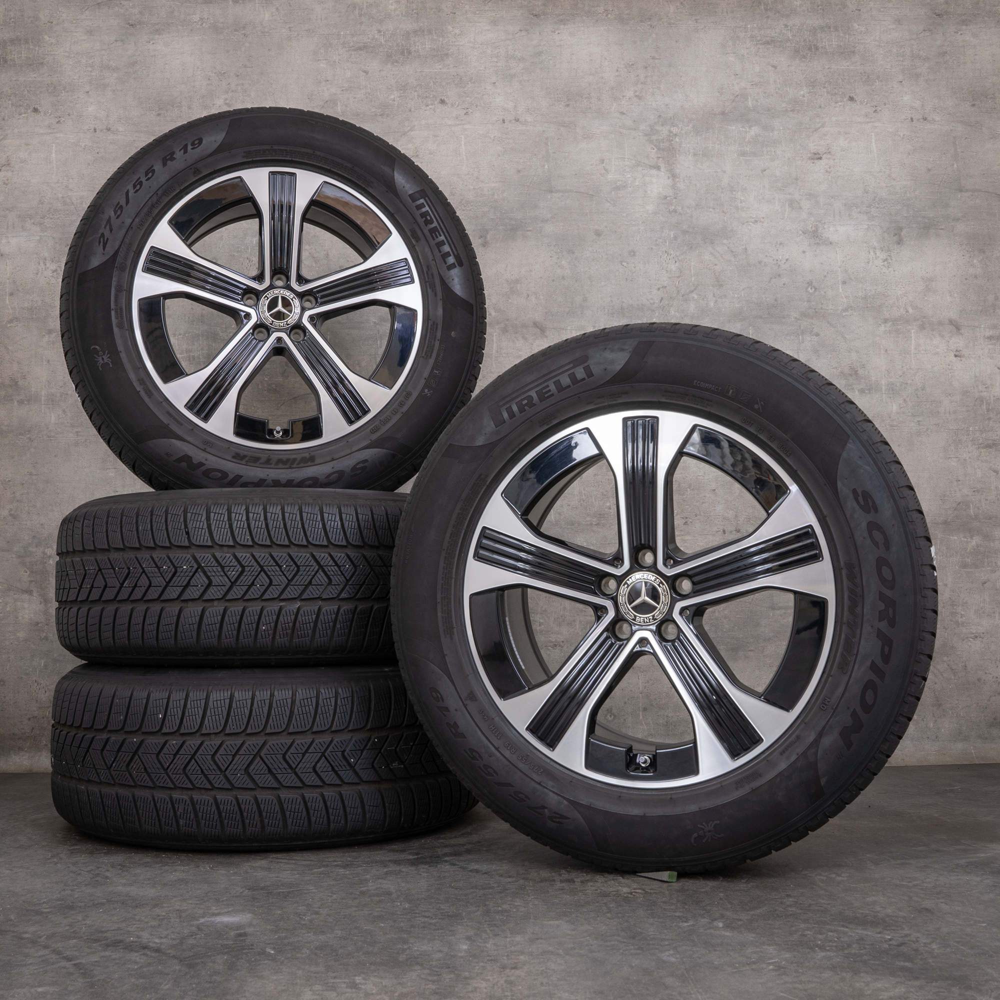 Original Mercedes Benz GLE Winterräder 19 Zoll C167 V167 Coupe Felgen A1674013201 A1674013501 schwarz glanzgedreht