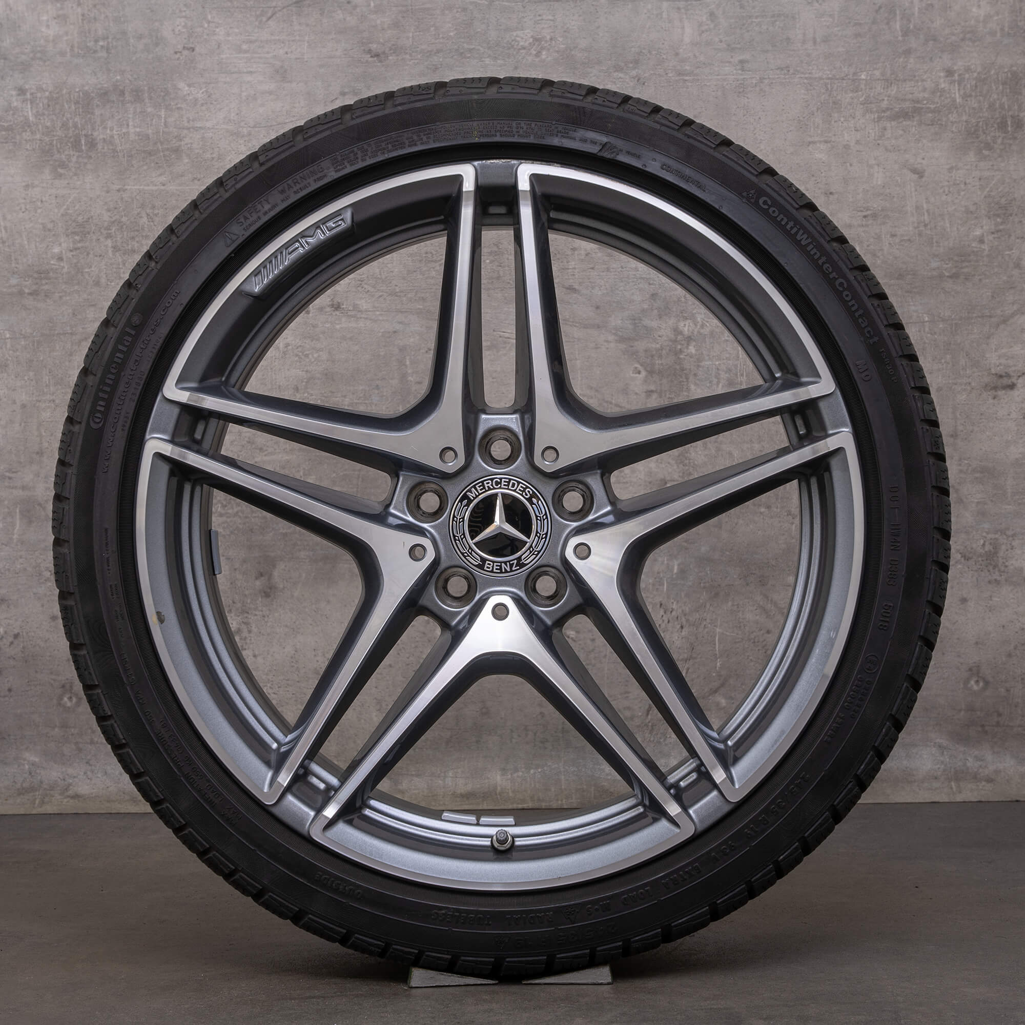 Original Mercedes Benz C-Klasse C63 & S AMG Winterräder 19 Zoll W205 S205 Felgen A2054011900 A2054012000 himalaya grey glanzgedreht