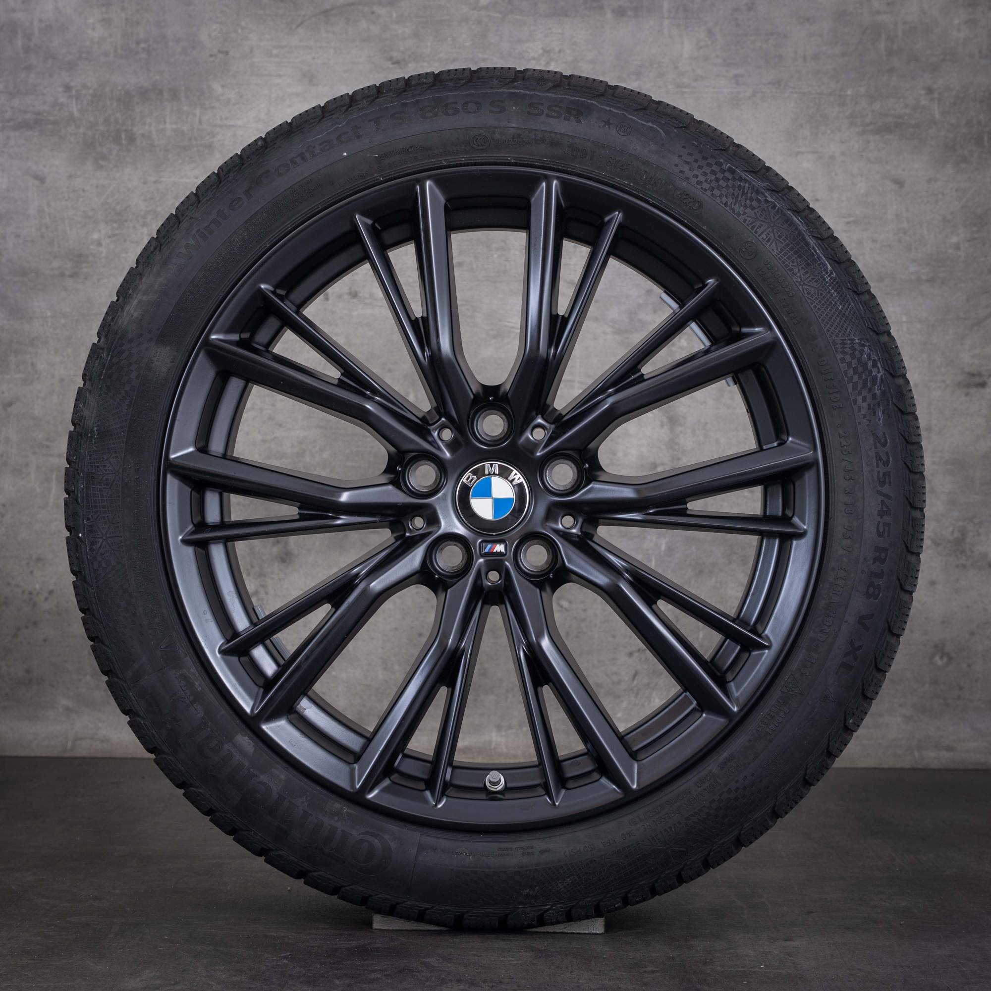 Original BMW 2er 3er 4er Winterräder 18 Zoll G42 G20 G21 G22 G23 Felgen Styling 796 M 6885305 6885306 jet black matt - Rad 2 von 4
