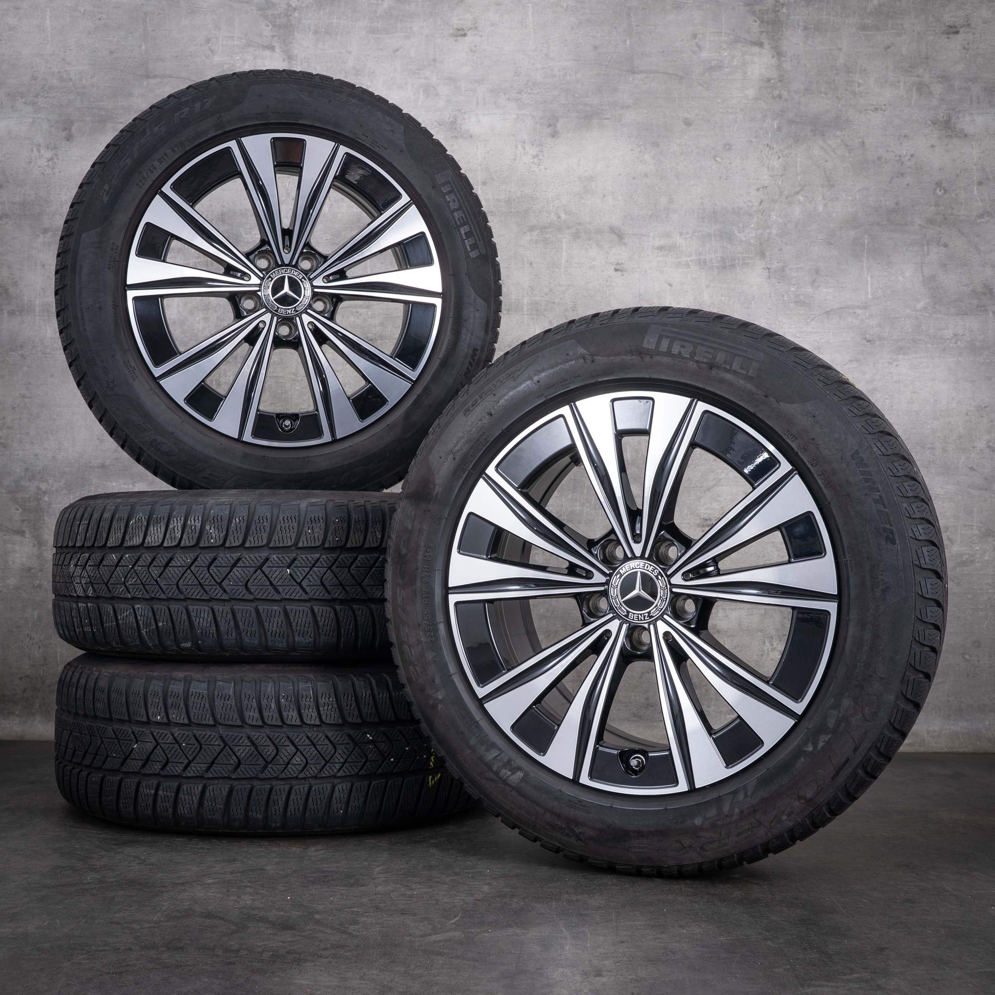 Alkuperäiset Mercedes-Benz C-sarjan talvirenkaat 17 tuumaa All Tarrain X206 vanteet A2064013900 musta Kiillotettu