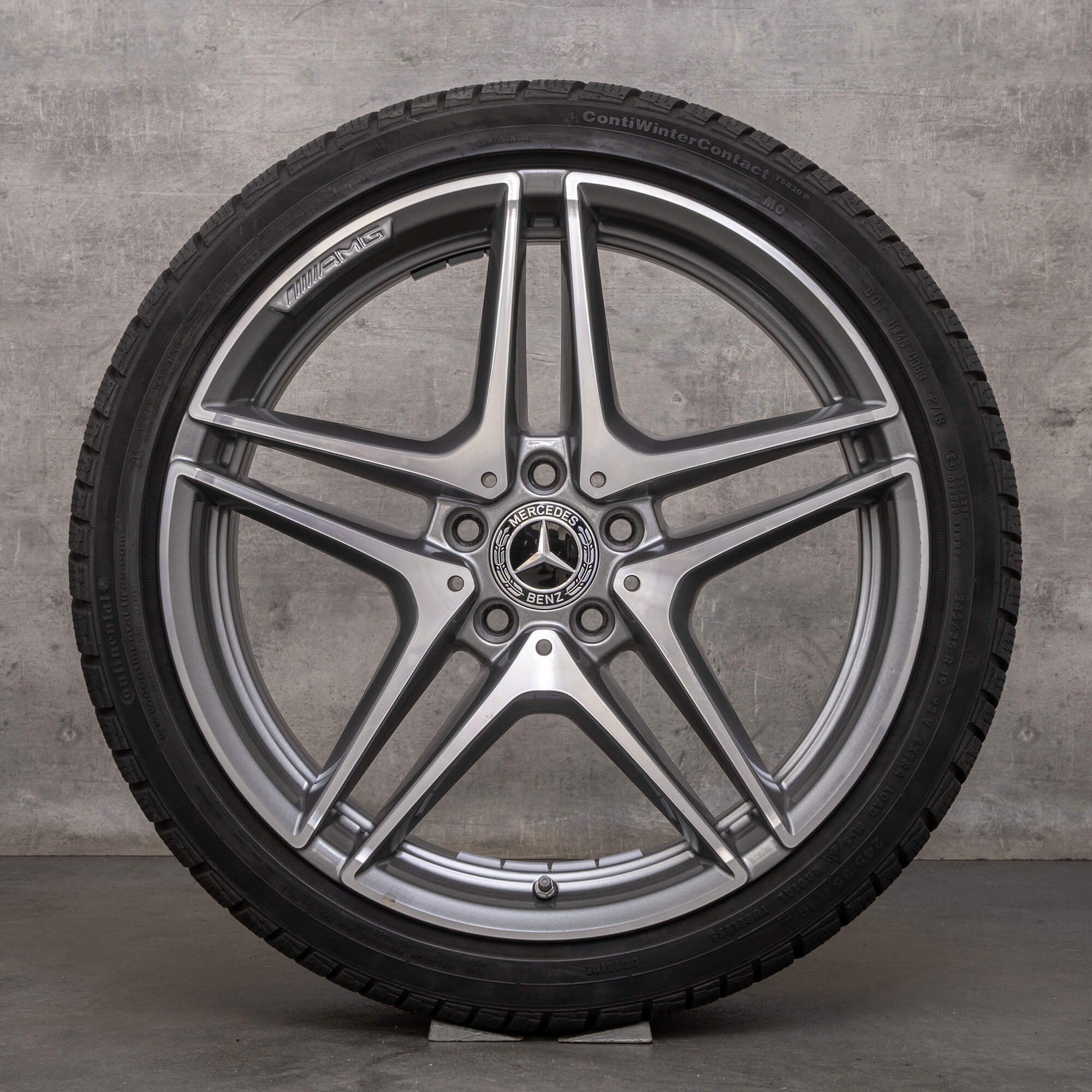 Genuine AMG Mercedes Benz Clase C C63 & S neumáticos de invierno 19 pulgadas W205 S205 llantas A2054011900 A2054013600 gris himalaya brillante torneado