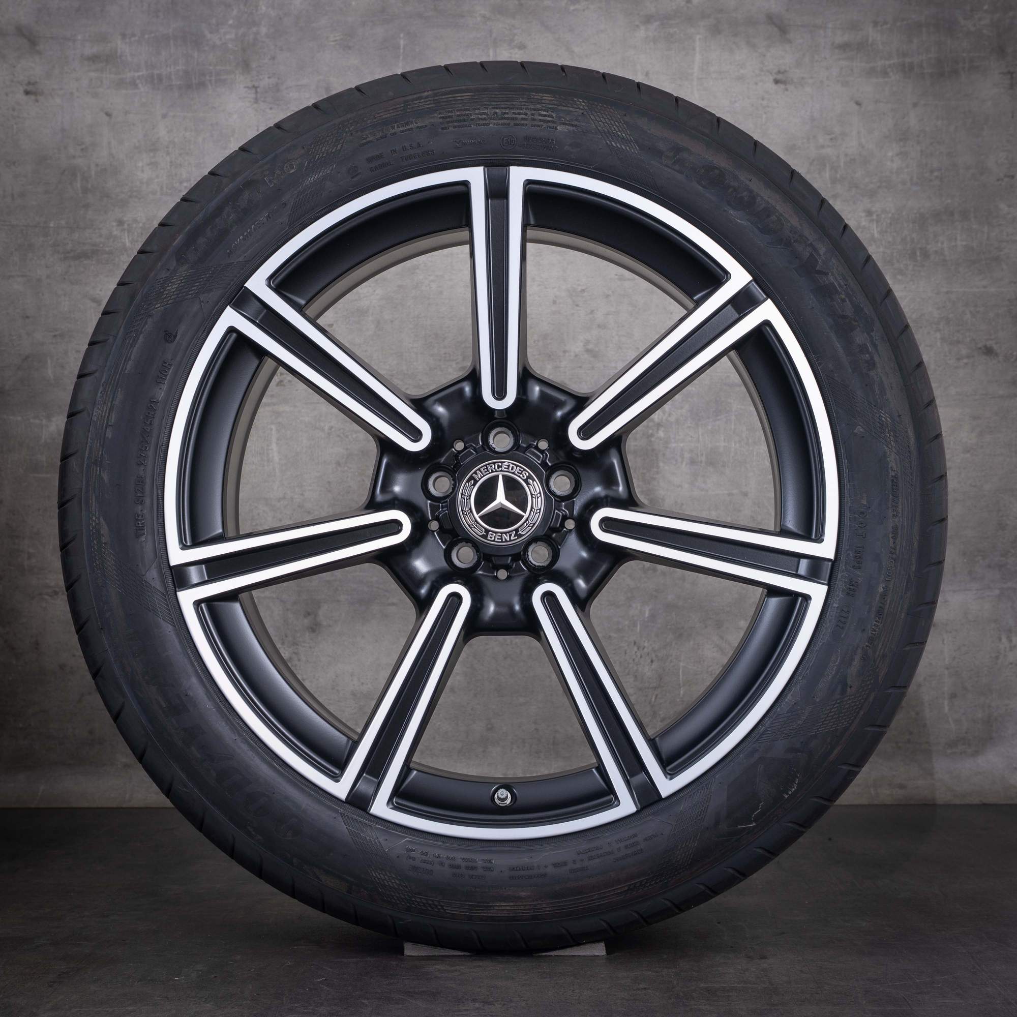 Jantes d'origine Mercedes-Benz EQS 21 pouces X296 pour SUV pneus été A2964010100 noir mat face avant diamantée NEUVES - roue 3 sur 4
