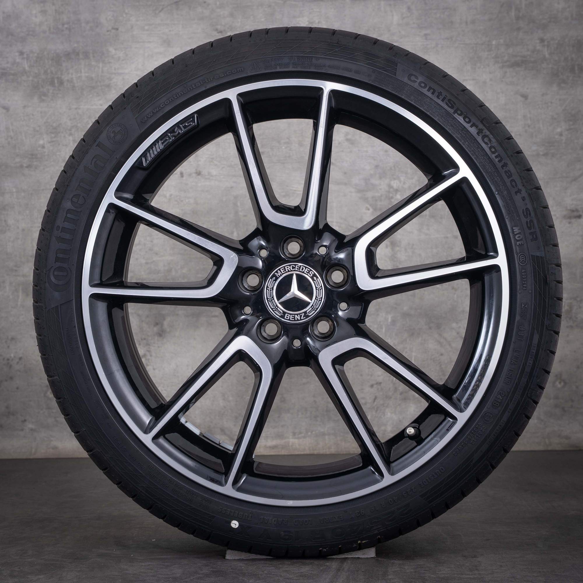 OEM Mercedes-Benz C-Class AMG 19inch summer wheels W205 S205 C205 A205 A2054012200 A2054012300 diamond cut black