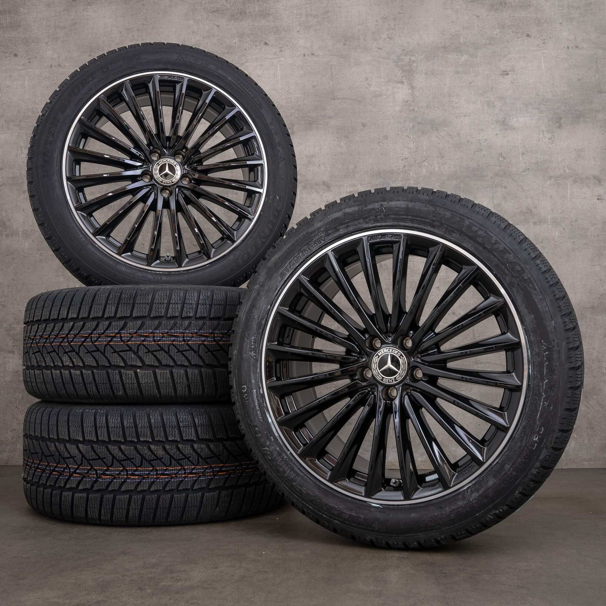 Orijinal Mercedes Benz GLC AMG kış jant lastik 20 inç X254 C254 jantlar A2544010800 A2544010900 siyah parlak tornalanmış