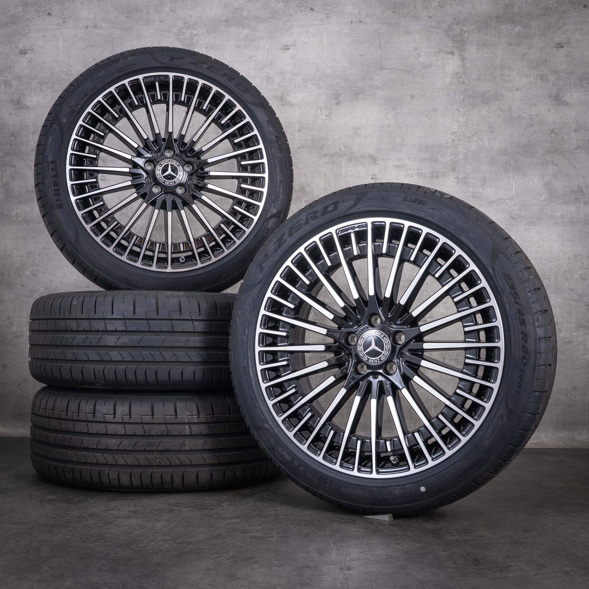 OEM AMG Mercedes EQA EQB 20inch H243 X243 rims with Sommerreifen A2434010600 Black diamond cut