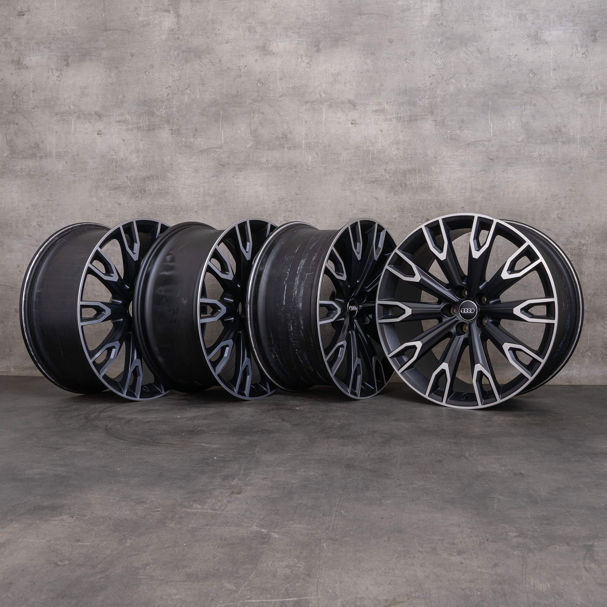OEM Audi Q7 SQ7 rims 21 inch 4M 10 Arm Talea Design 4M0071491 black satin finished