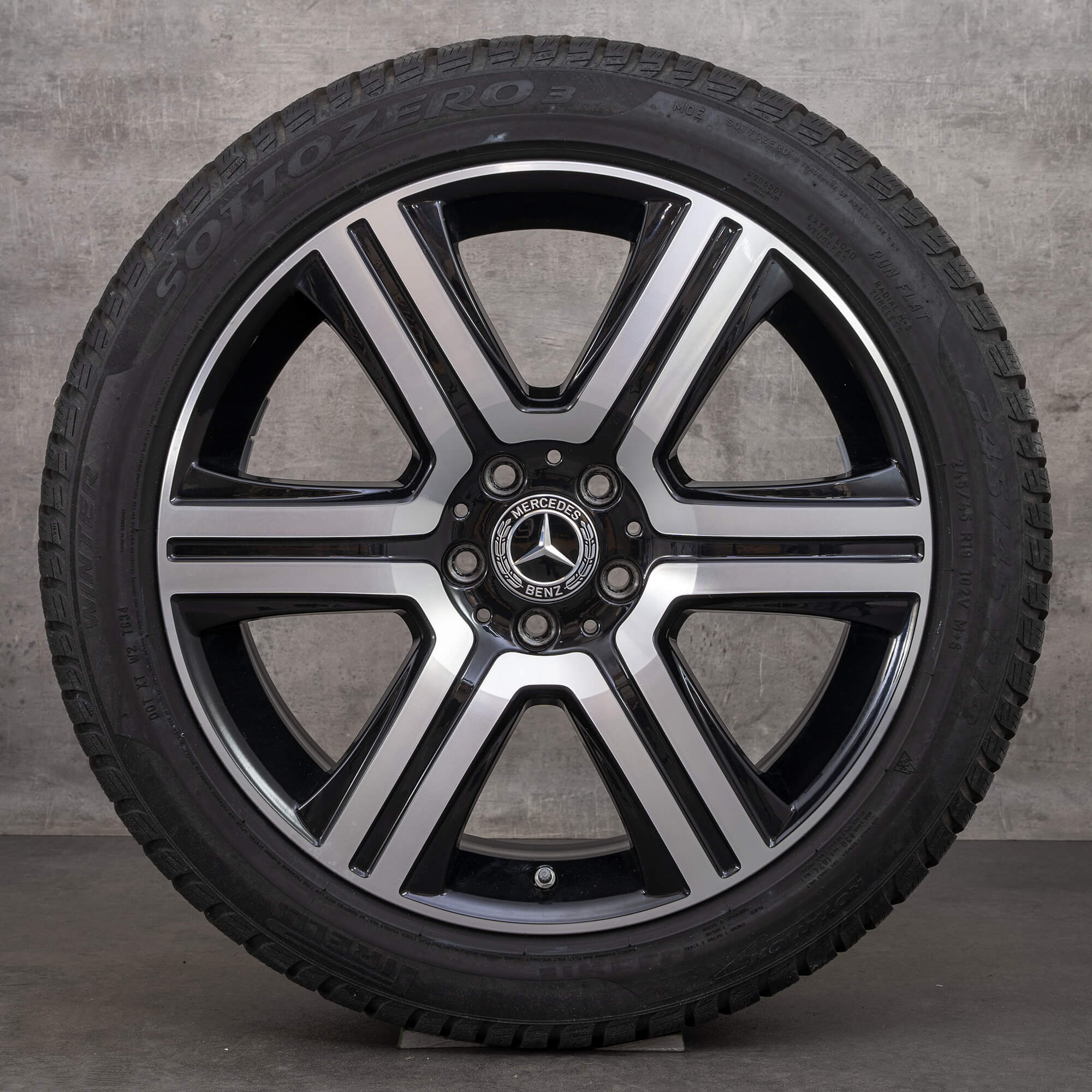 Originální zimni alu kola Mercedes Benz E-Class All Terrain 19" X213 disky A2534011600 černé lesklé soustružené