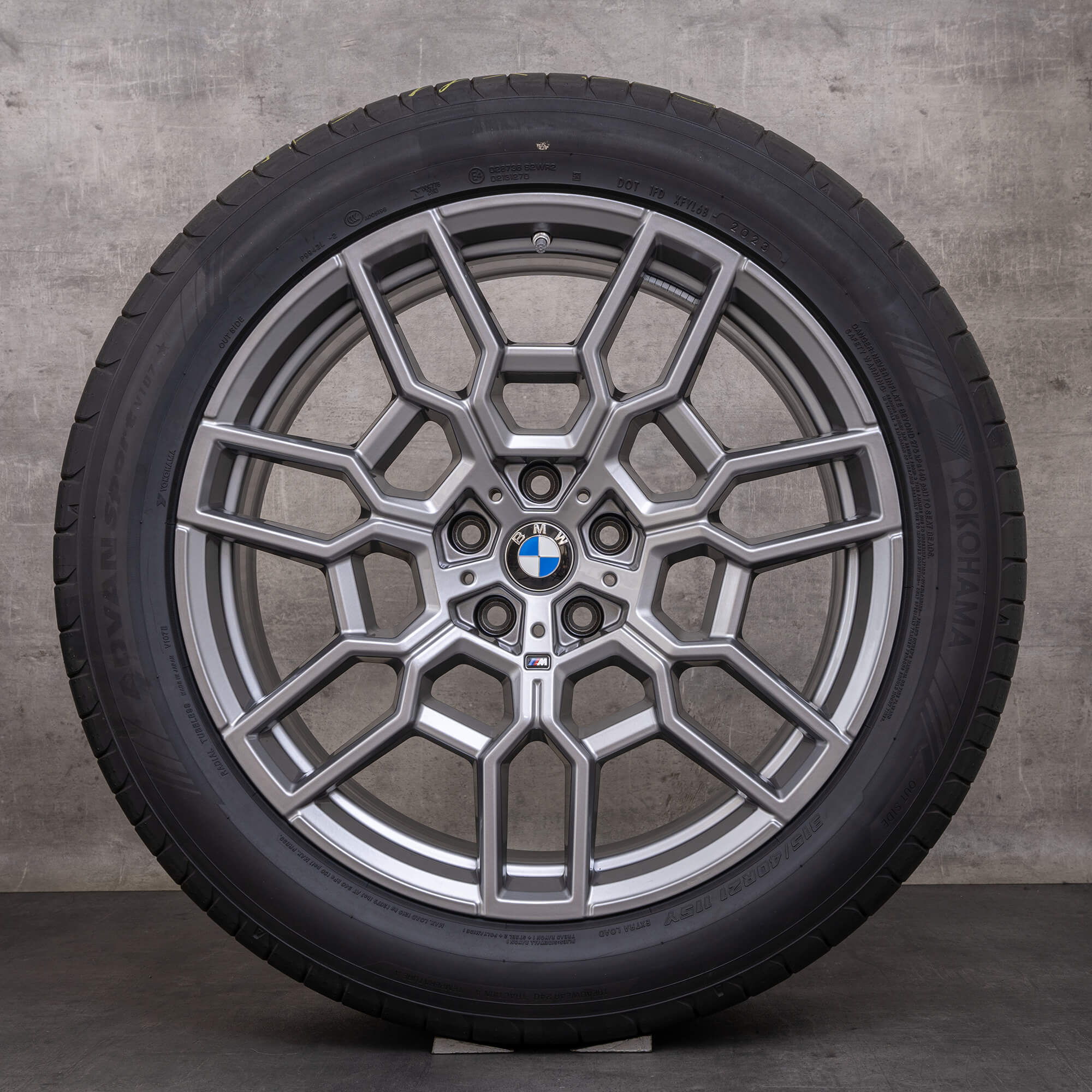 Originale BMW XM felger 21 tommer G09 sommerhjul Styling 918 M 1543958 1543986 Lyngrå