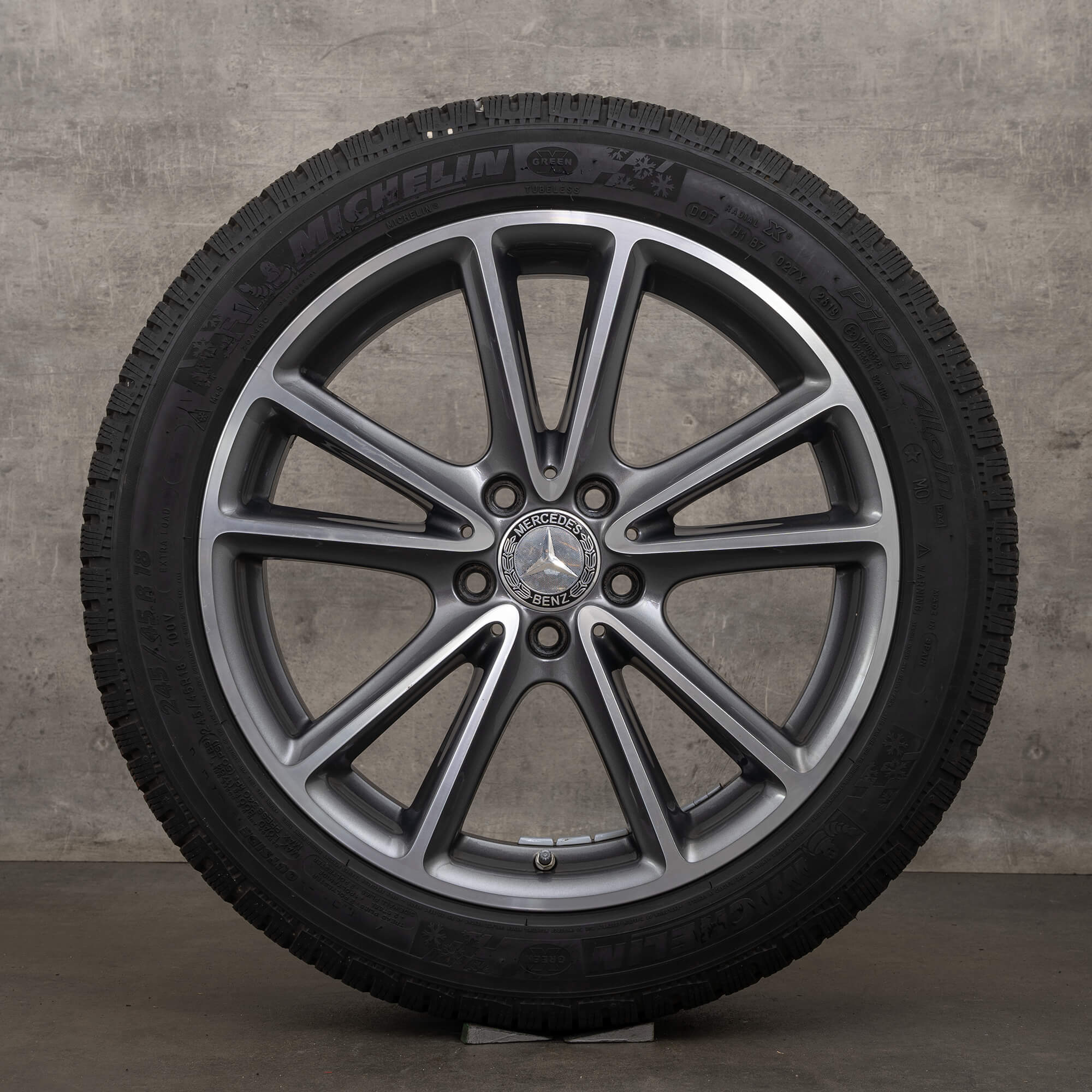Originale Mercedes Benz CLS vinterhjul 18 tommer C257 W257 fælge A2574010800 himalaya grå højglans