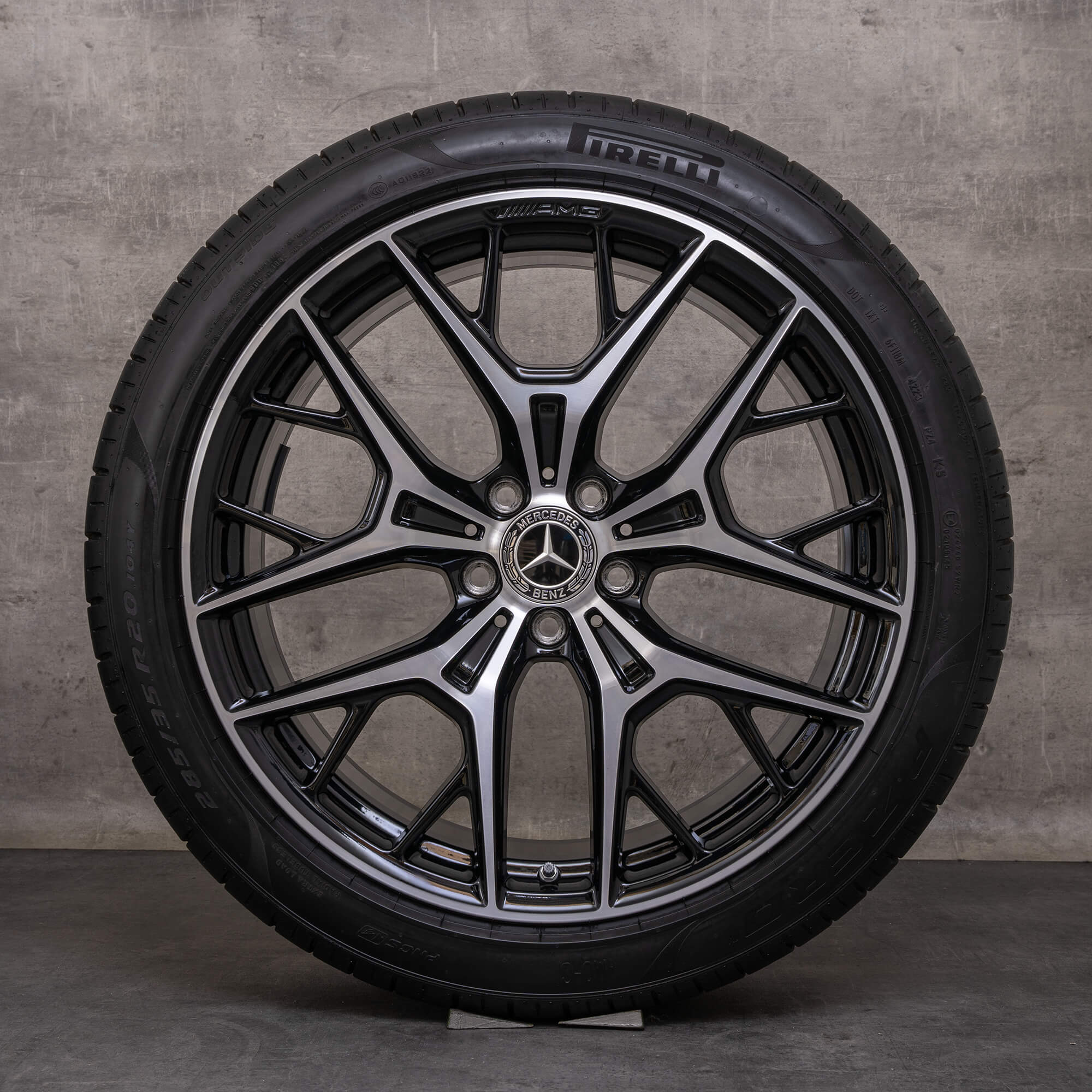 Originale Mercedes Benz E-Klasse AMG fælge 20 tommer S214 Estate All-Terrain sommerhjul A2144011800 A2144015500 sort blank drejet