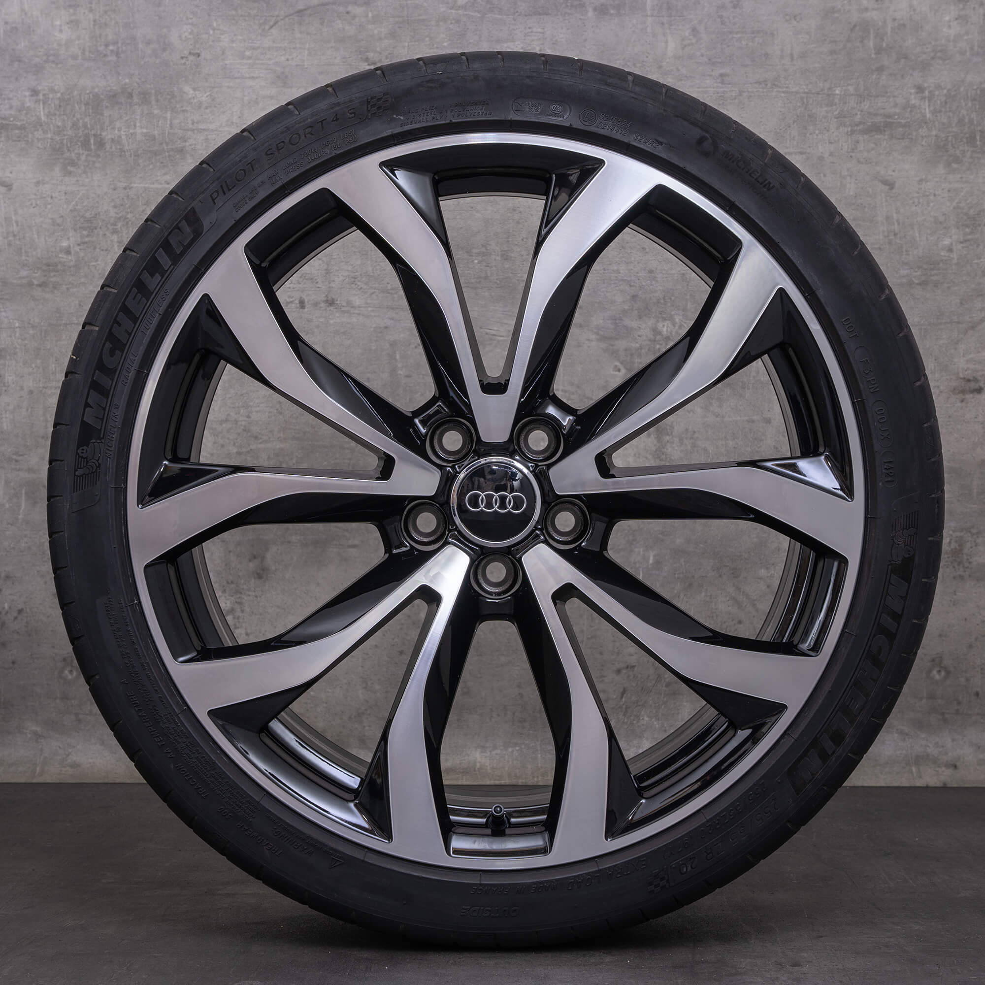 Oem Audi A6 S6 20 pouces 4G C7 jantes pneus été 4G0601025G noir brillant roues d'été