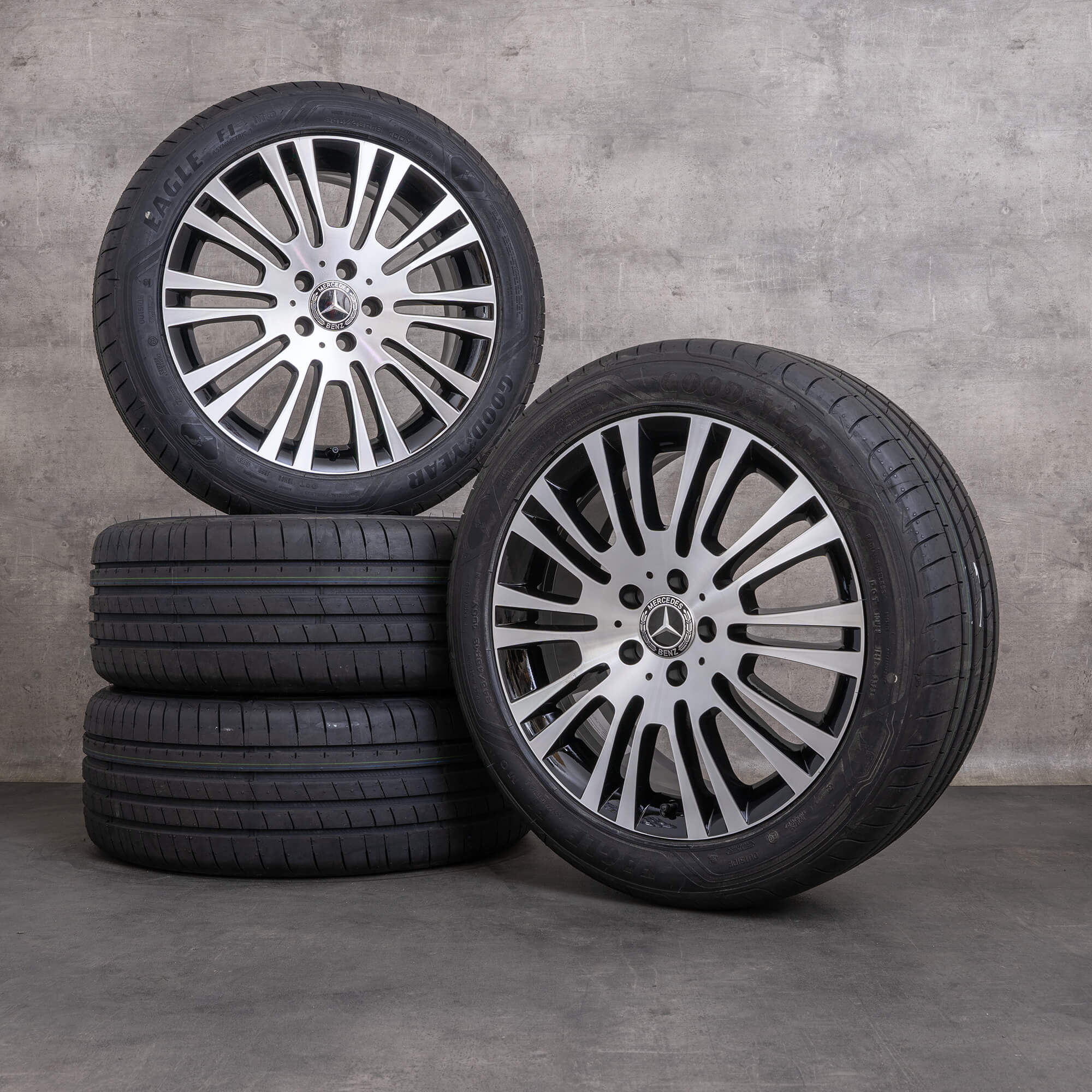 Jantes genuínas Mercedes Benz V-Class 18 polegadas 639 Vito Viano Sommerrder A6394012602 preto polido NOVO