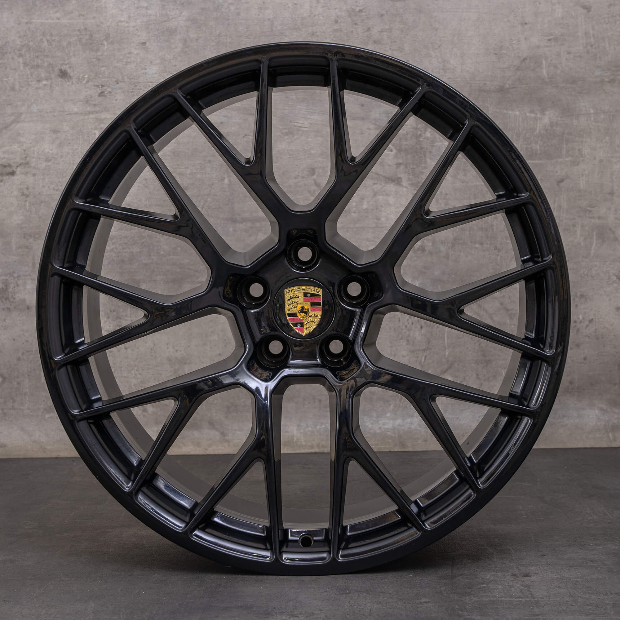 OEM Porsche Macan I & II rims 20 inch 95B601025BF 95B601025BG black glossy