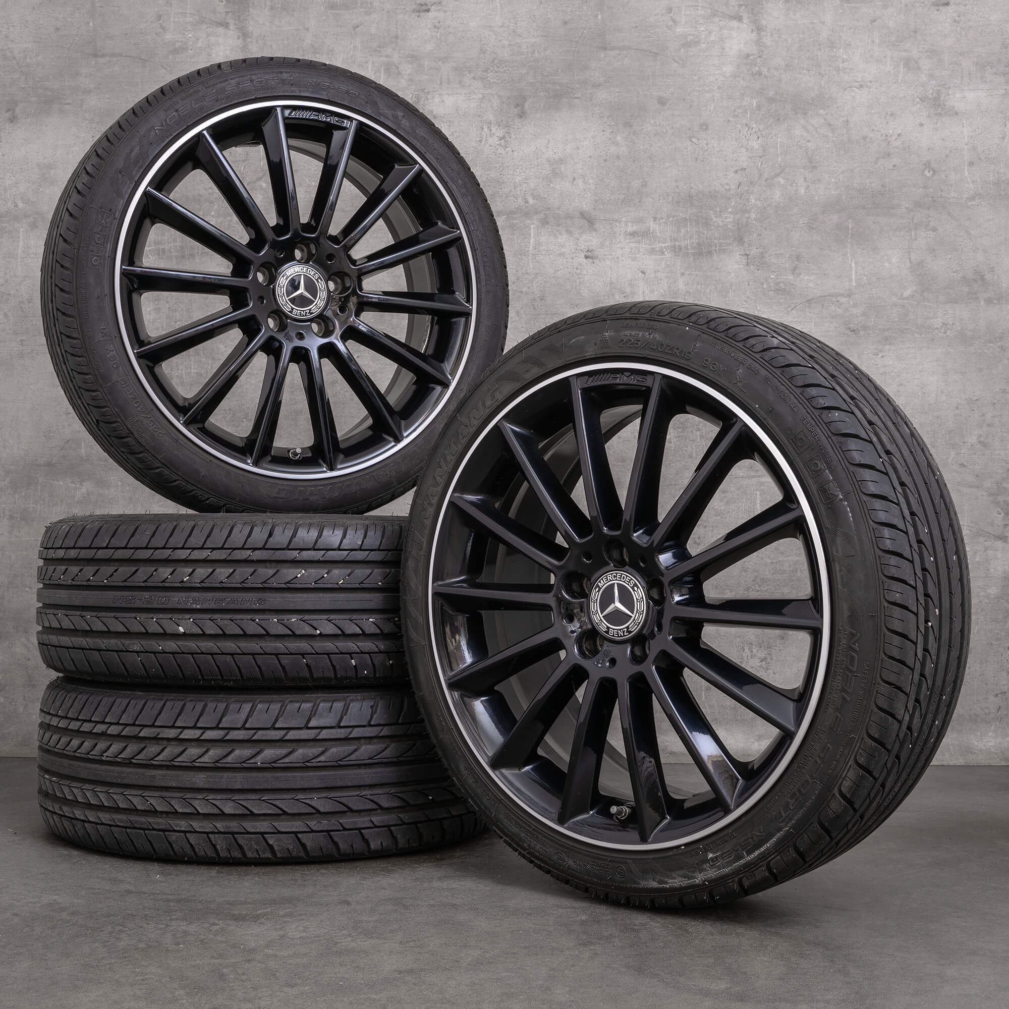 Llantas originales Mercedes Benz Clase A B CLA de 19 pulgadas W177 V177 W247 C118 X118 llantas verano A1774011600 negro brillante torneado