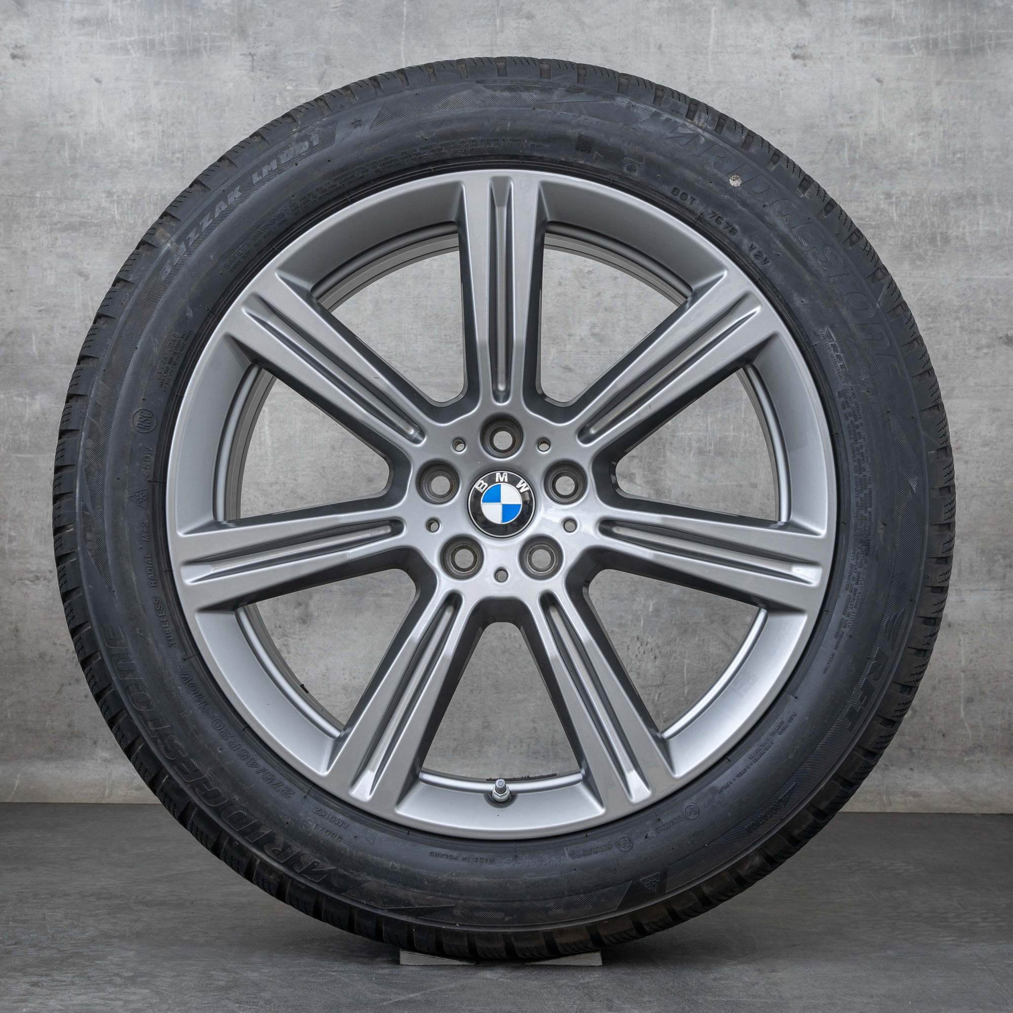 Orijinal BMW X5 X6 kış jant lastikleri 20 inç G05 G06 jantlar styling 736 6883753 ferrik gri parlak