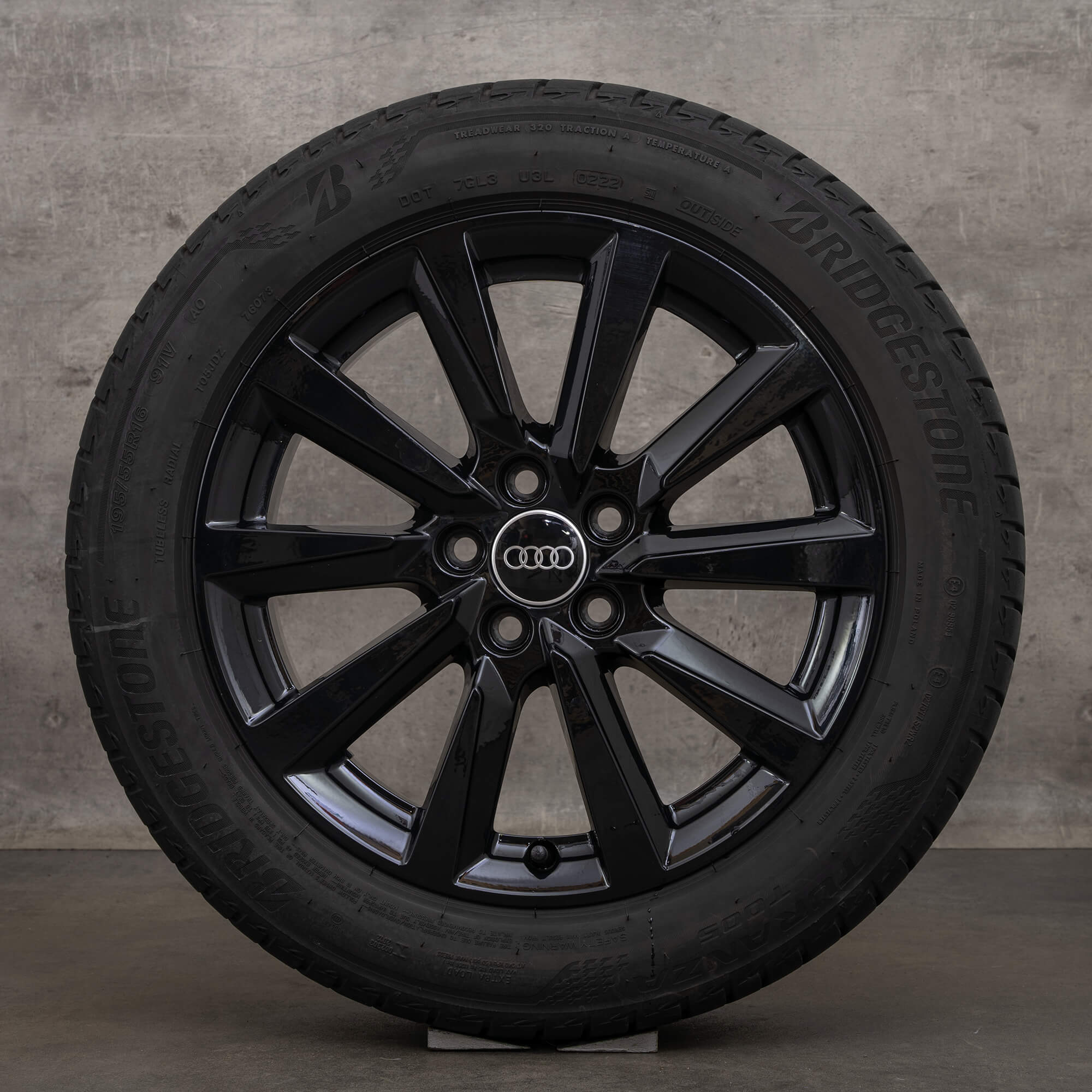 Jantes Audi A1 originais rodas de inverno GB 16 polegadas 82A601025C preto brilhante