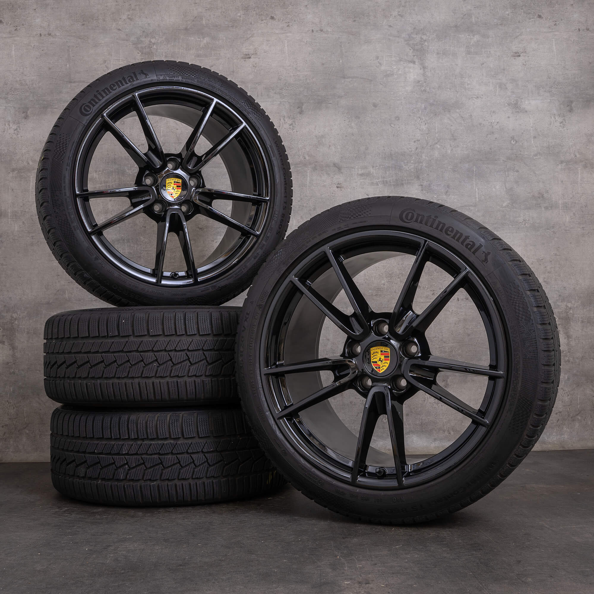 OEM Porsche 911 snow tire packages 19 20 inch 992 I Carrera rims 992601025 992601025B black glossy