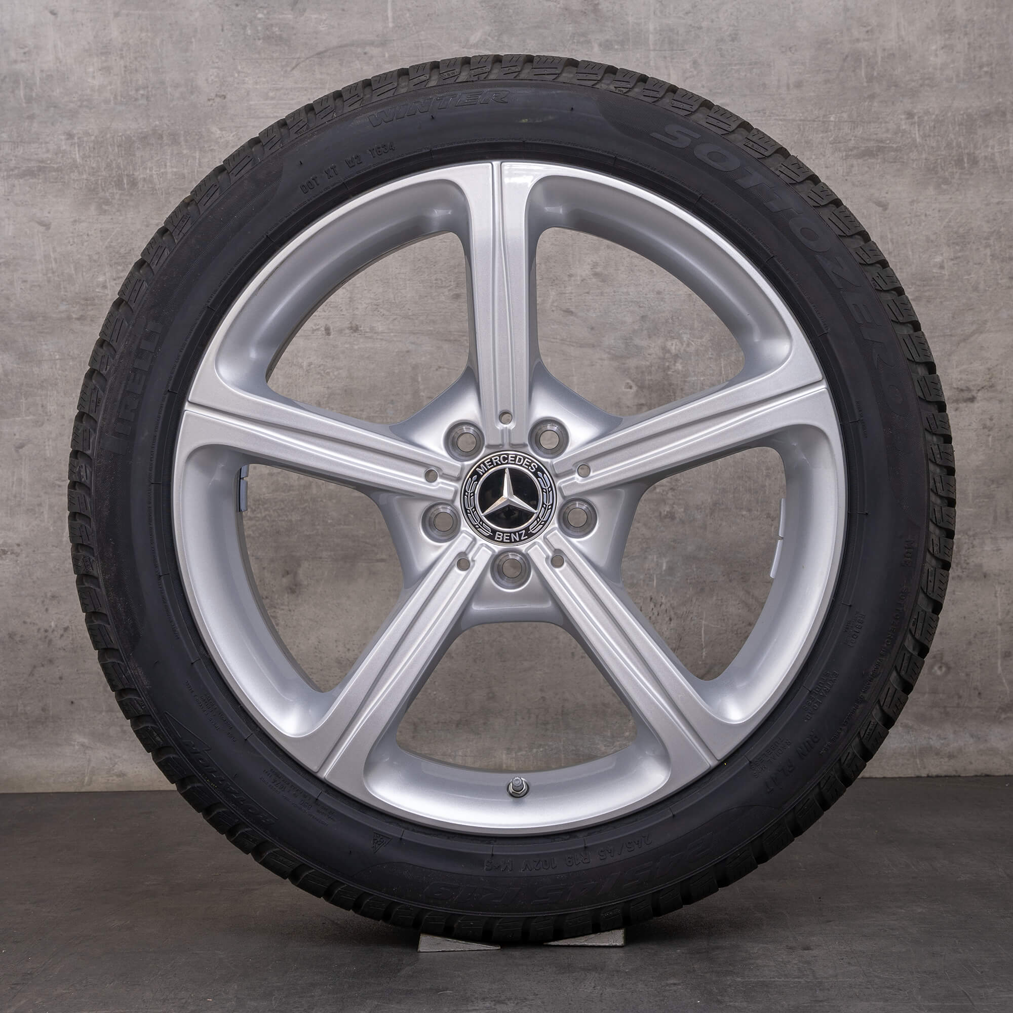 Oryginalne koła zimowe Mercedes-Benz CLS 19 cali Felgi C257 A2574011000 srebrne błyszczące