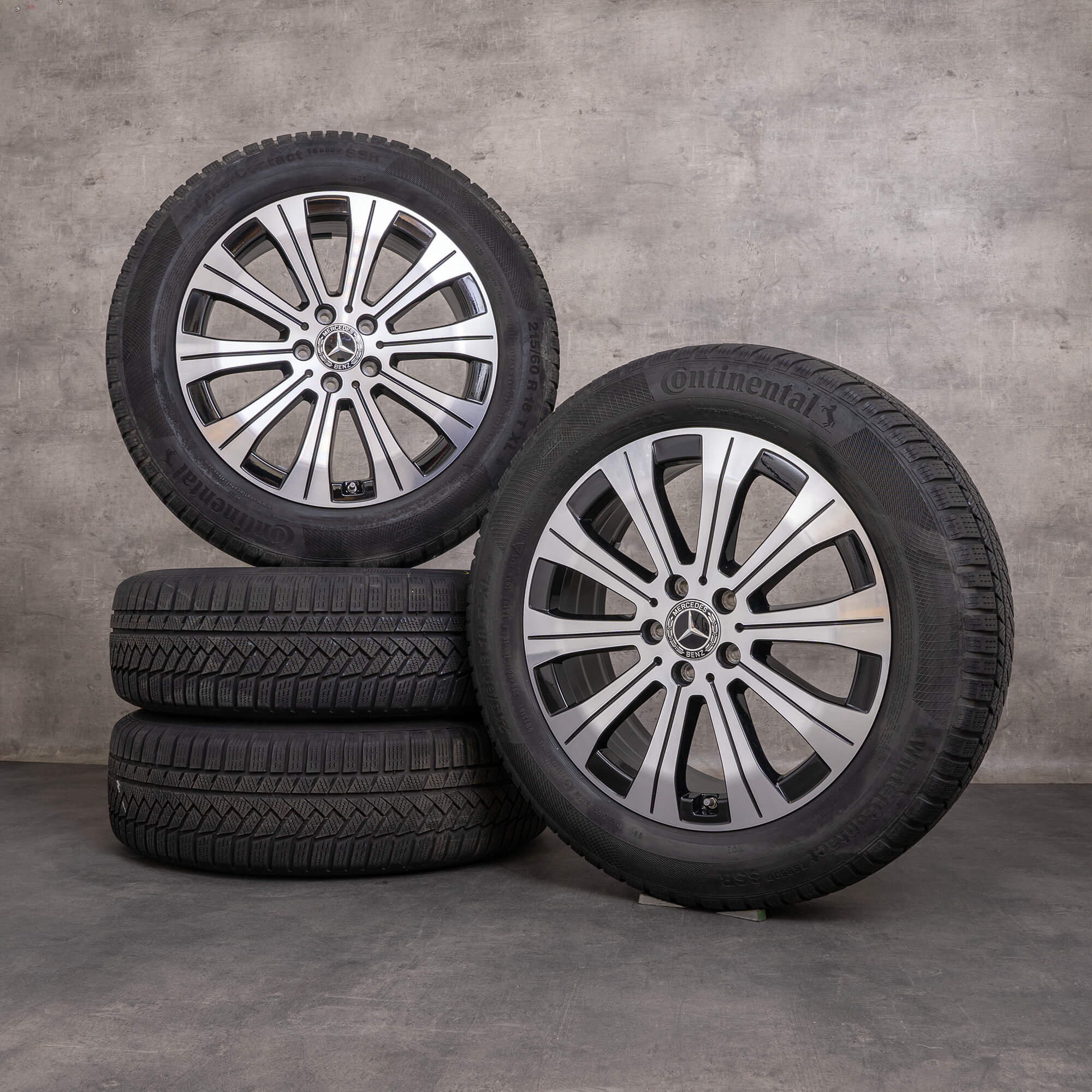 Genuine Mercedes Benz EQA EQB llantas de invierno 18 pulgadas H243 X243 A2434010000 negro brillante torneado