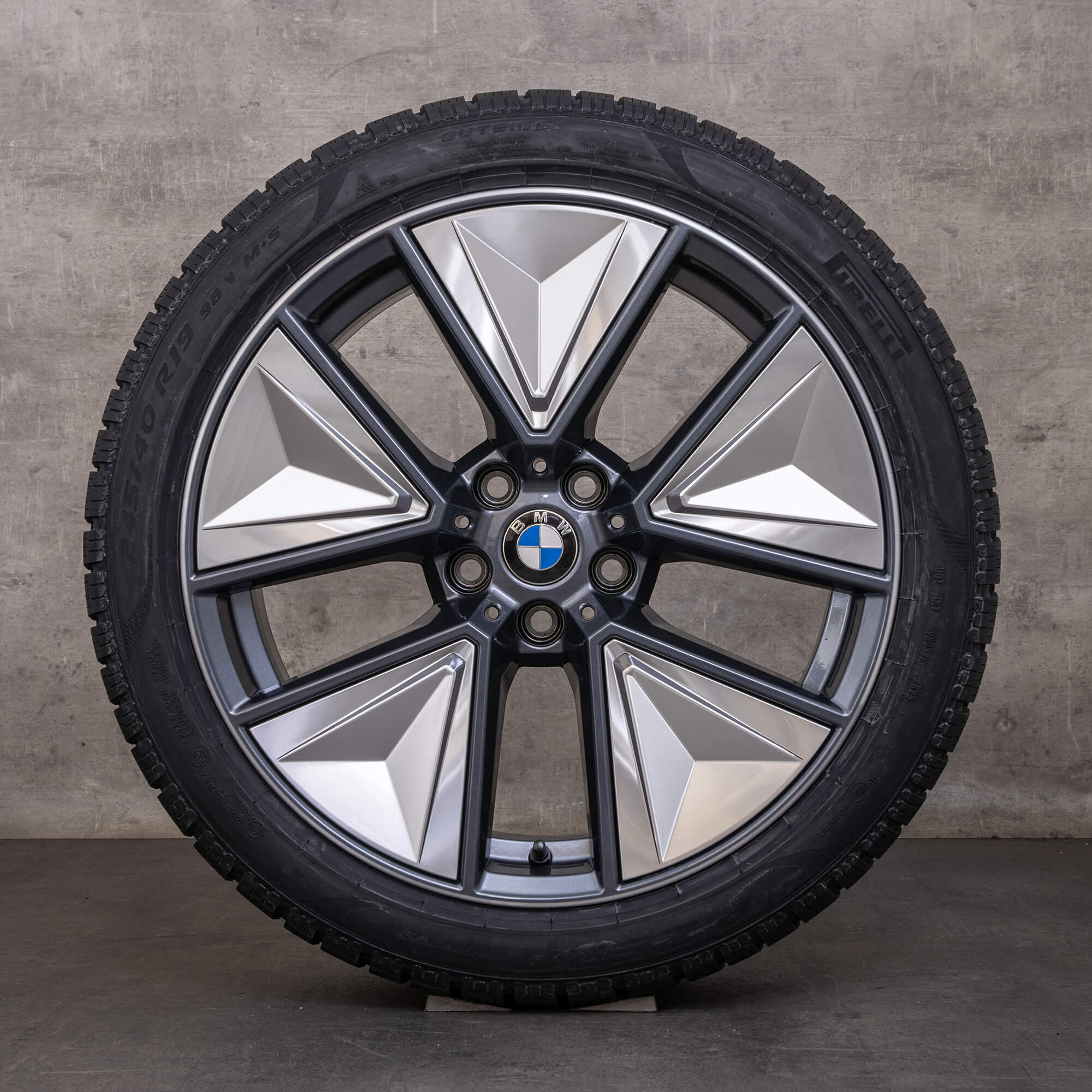 Original BMW i4 Winterräder 19 Zoll G26 Felgen 6896776 6896778 Styling 855 gunmetal grey glanzgedreht NEU
