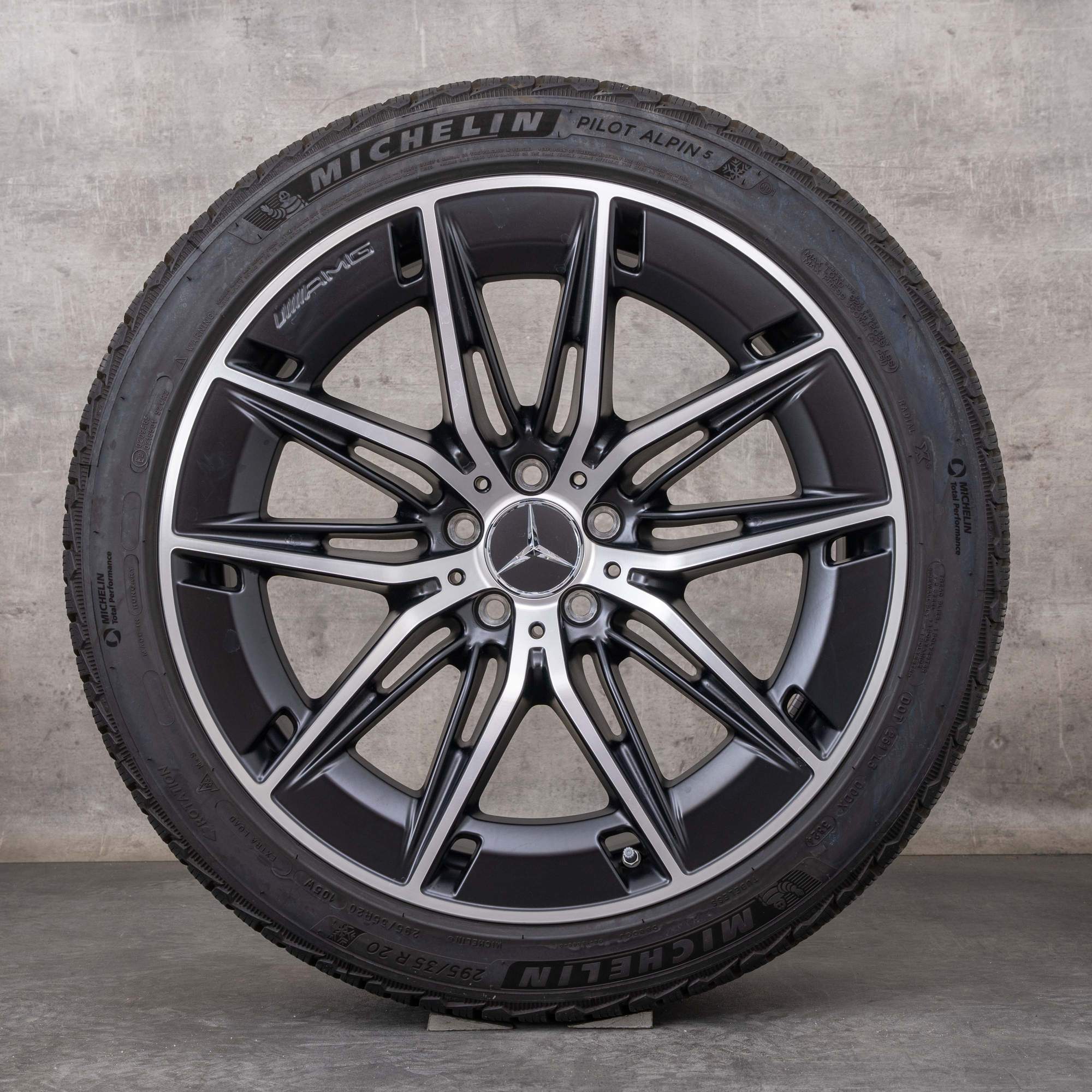 Original Mercedes Benz E-Klasse E53 AMG Winterräder 20 Zoll W214 S214 Felgen A2144011100 A2144011200 schwarz matt glanzgedreht