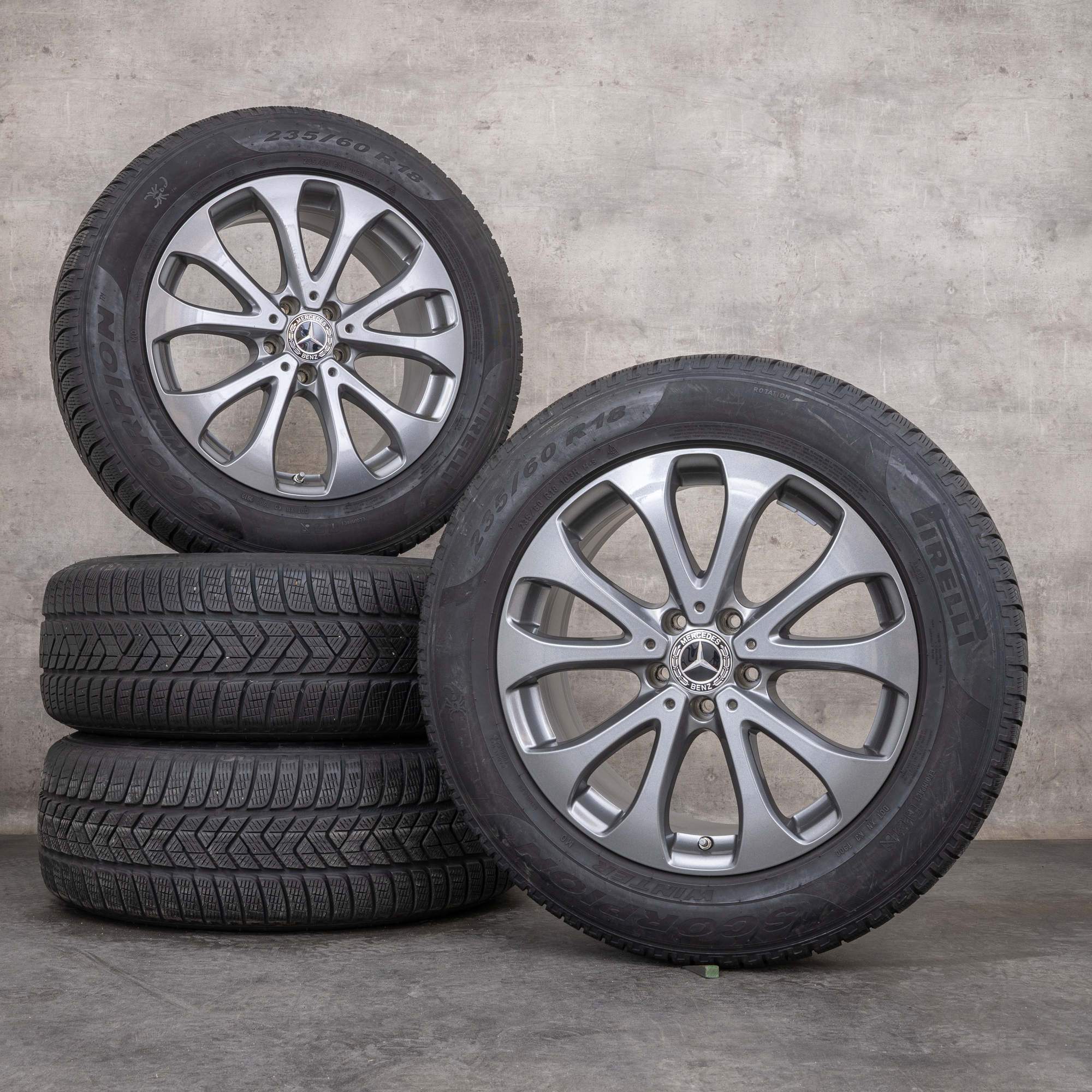 Alkuperäiset Mercedes Benz GLC talvirenkaat 18 tuuman X253 C253 vanteet A2534011500 himalajanharmaa kiiltävä valkoinen