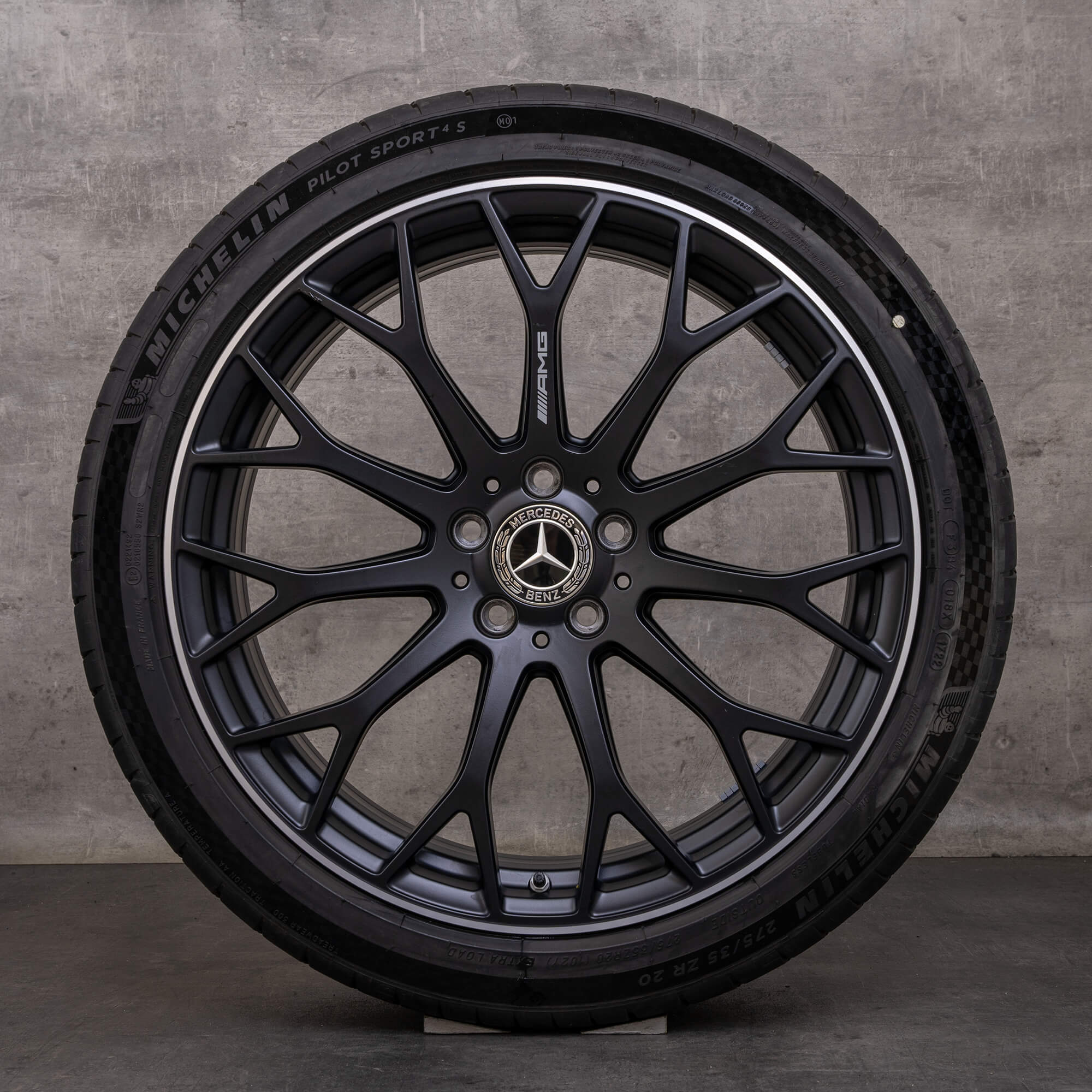 Oem Mercedes Benz Classe C C63 & S AMG Jantes 20 pouces W206 S206 été A2064013100 A2064013200 noir mat brillant