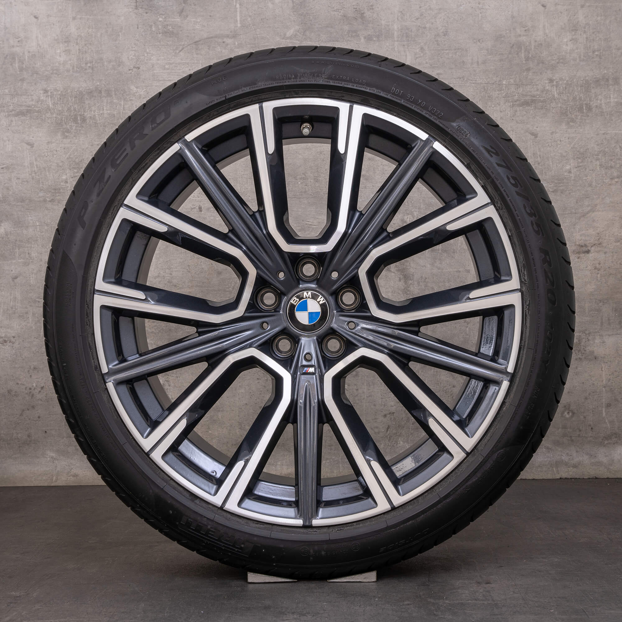 Jantes e pneus inverno originais BMW Série 6 7 20 polegadas G11 G12 G32 jantes 817 M 8090096 8090097 orbit grey glossy turned