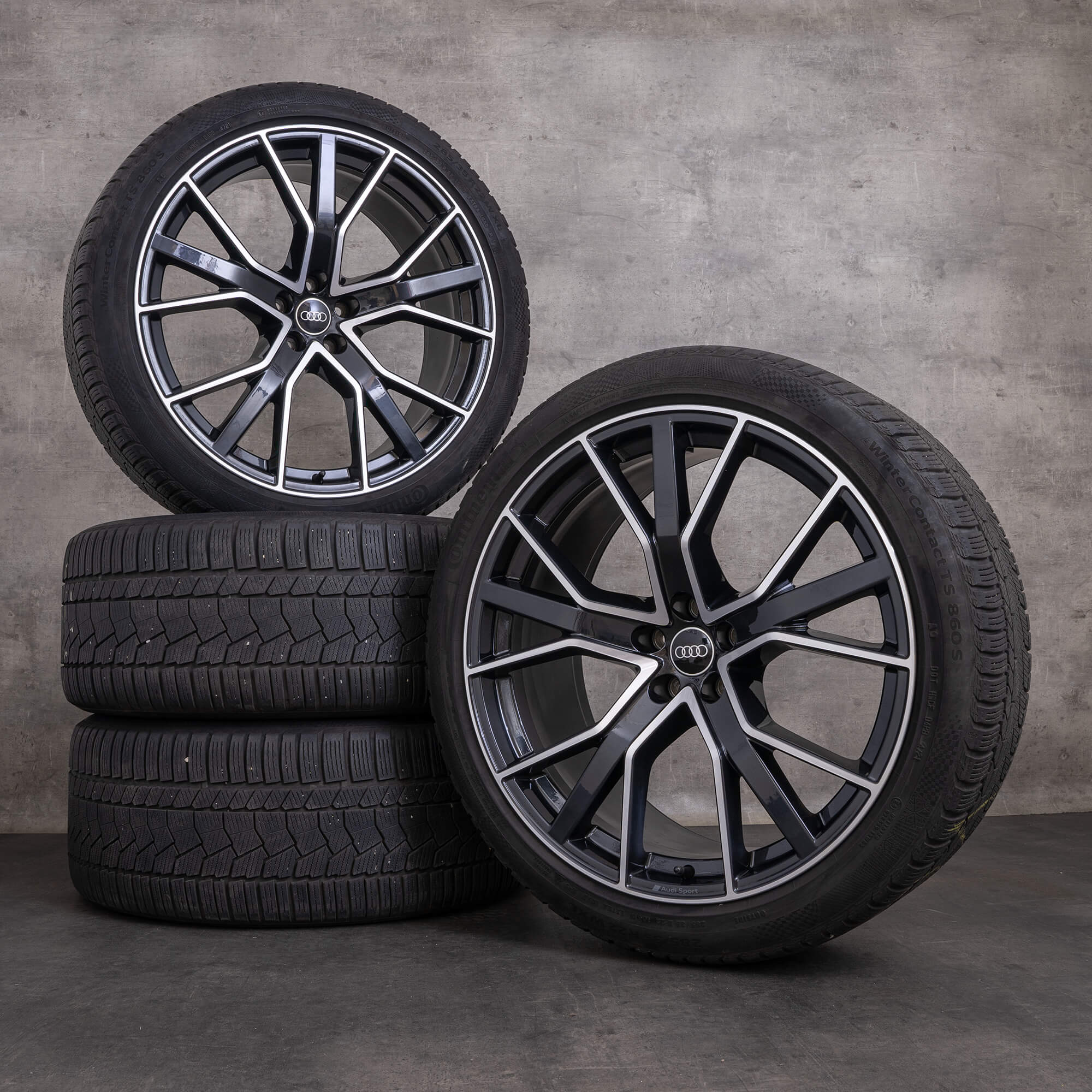 Original Audi Q7 SQ7 Felgen 22 Zoll 4M Sommerräder 4M0601025CP schwarz glanzgedreht