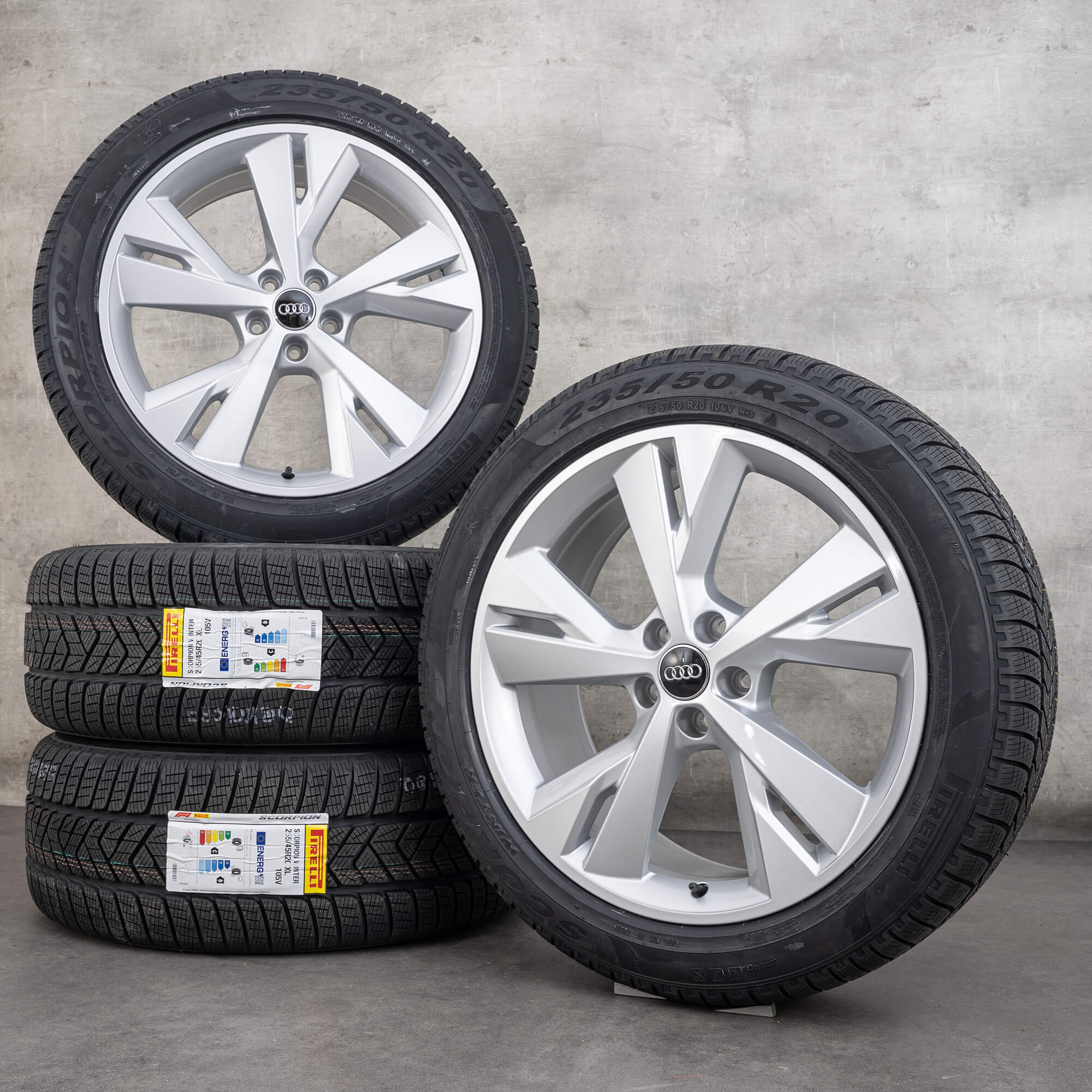Original Audi e-tron Q4 & Sportback Winterräder 20 Zoll FZ Felgen 89A601025AP 89A601025AQ silber