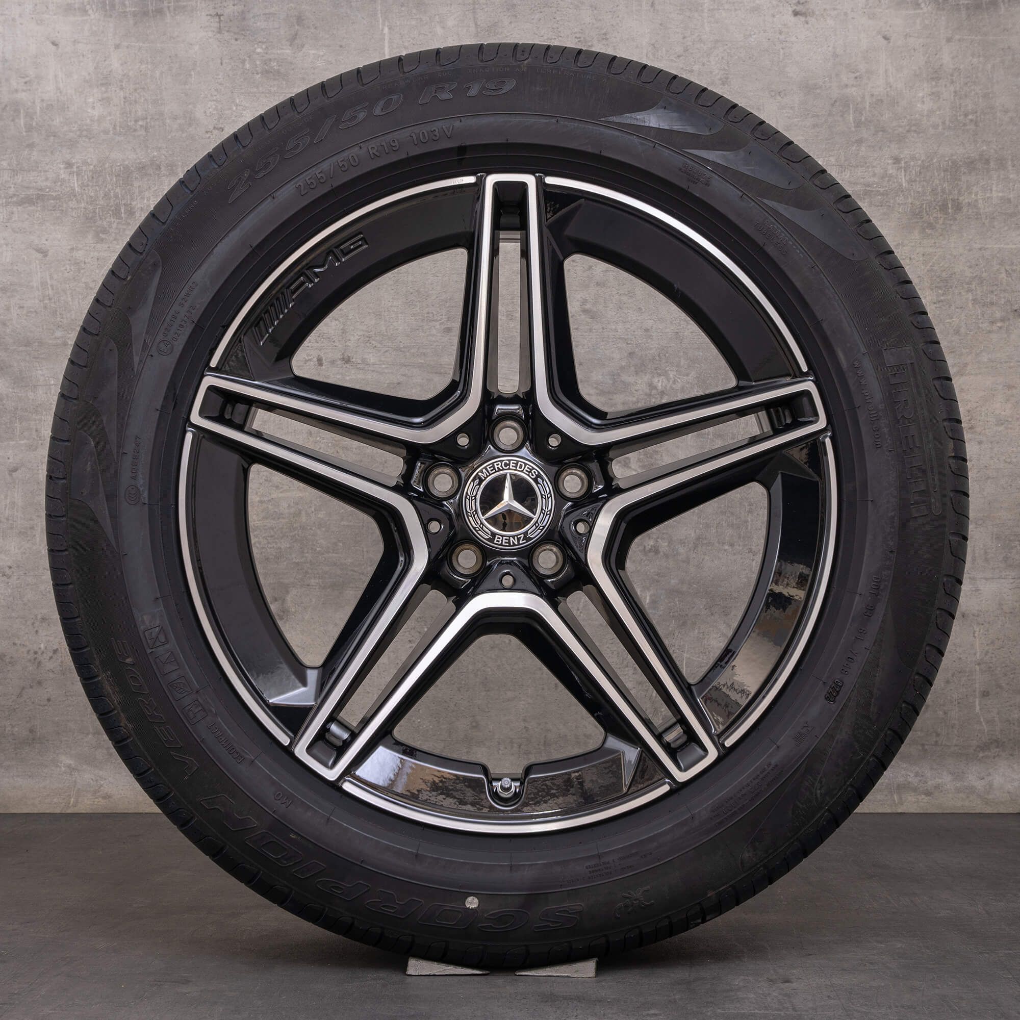 Originale Mercedes Benz GLC & 43 AMG fælge 19 tommer C253 sommerhjul A2534015300 A2534015400 sort højglans drejet