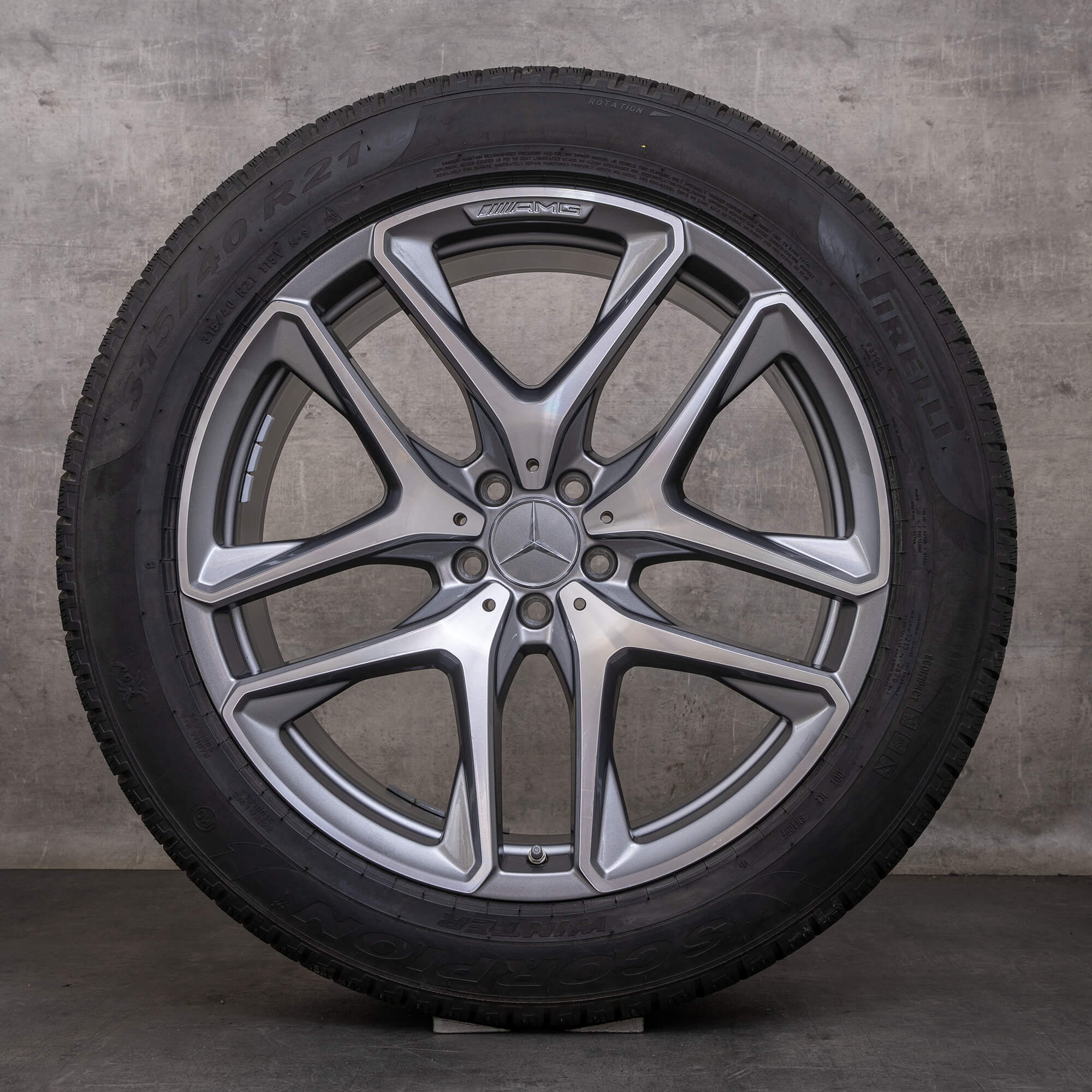 Orijinal Mercedes Benz GLE 53 63 AMG 4Matic+ kış jant lastik 21 inç X167 C167 Hibrit jantlar A1674014200 A1674014300 himalaya gri parlak tornalanmış