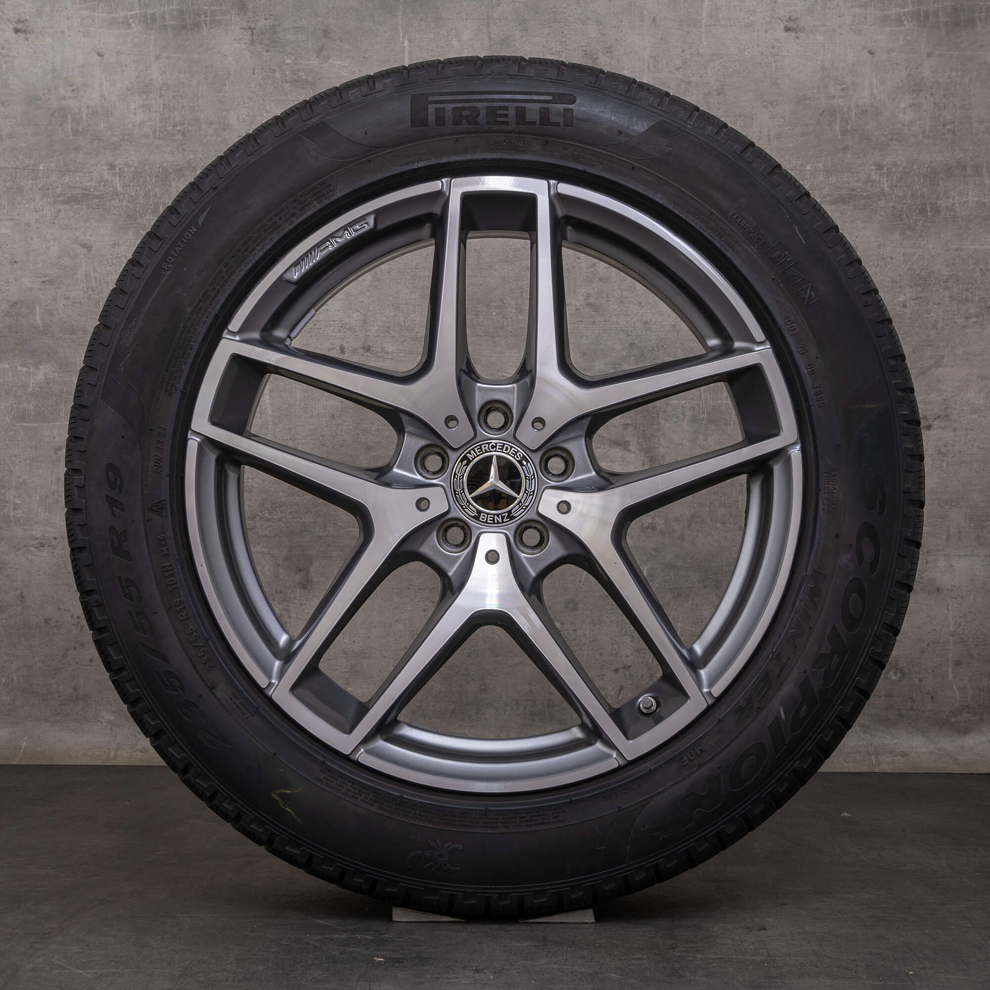 Alkuperäiset Mercedes Benz GLC & 43 AMG talvirenkaat 19 tuuman C253 X253 vanteet A2534011800 himalajanharmaa kiillotettu