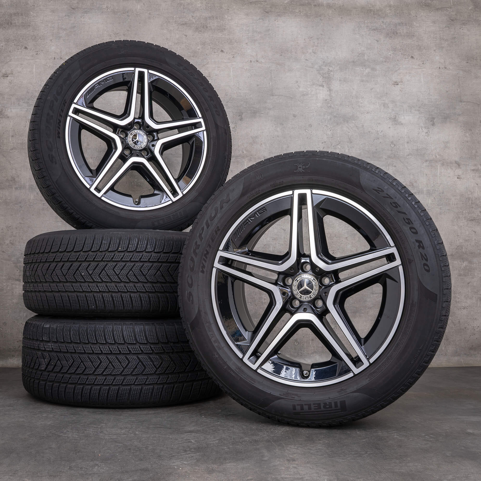 Oryginalne koła zimowe Mercedes Benz GLE & 53 AMG 20 cali X167 C167 Felgi A1674013200 A1674013300 czarne Polerowane