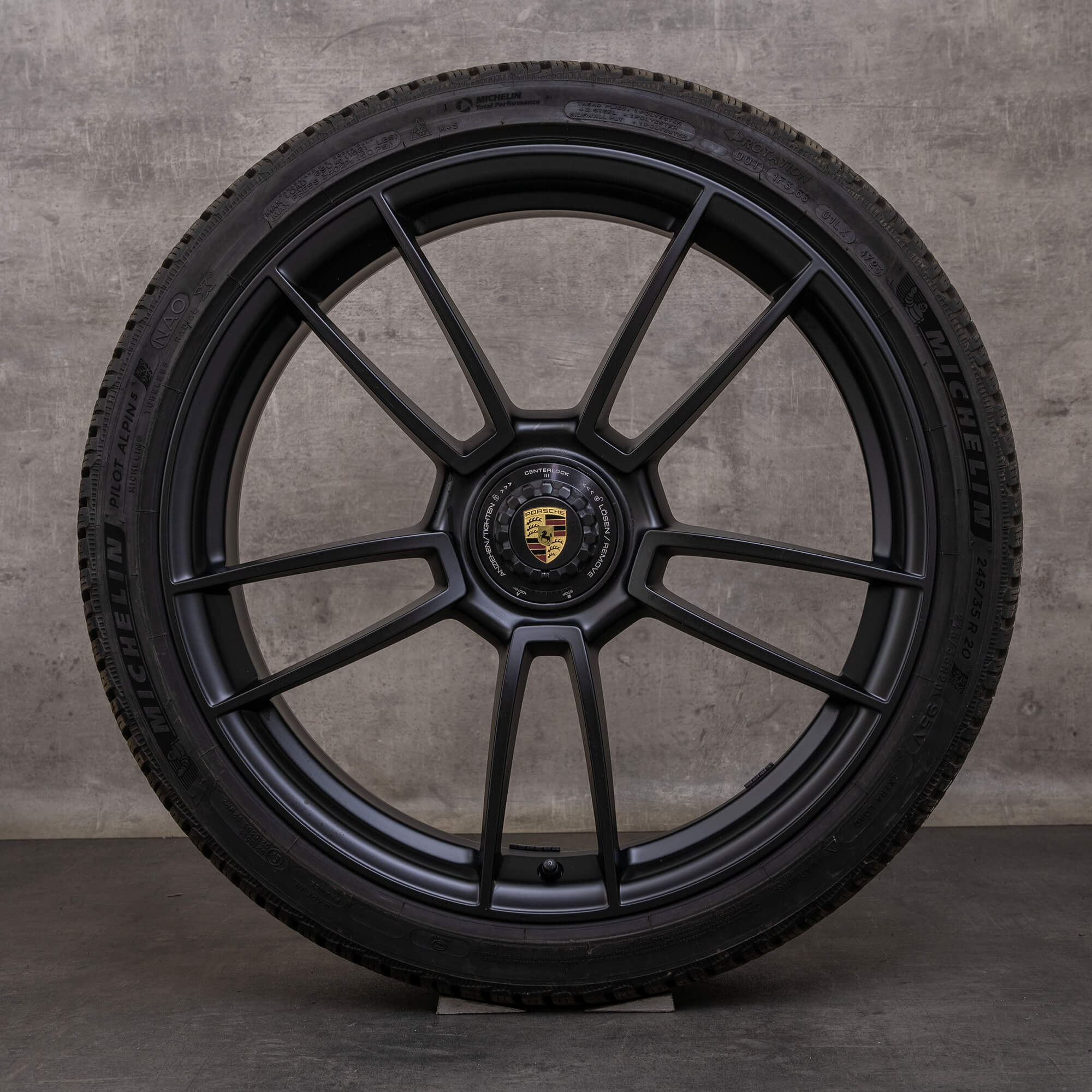 Alkuperäiset Porsche 911 -talvirenkaat 20 21 tuumaa 992 I GTS -vanteet 992601025AT 992601025AC Turbo S -vanteet mattamusta