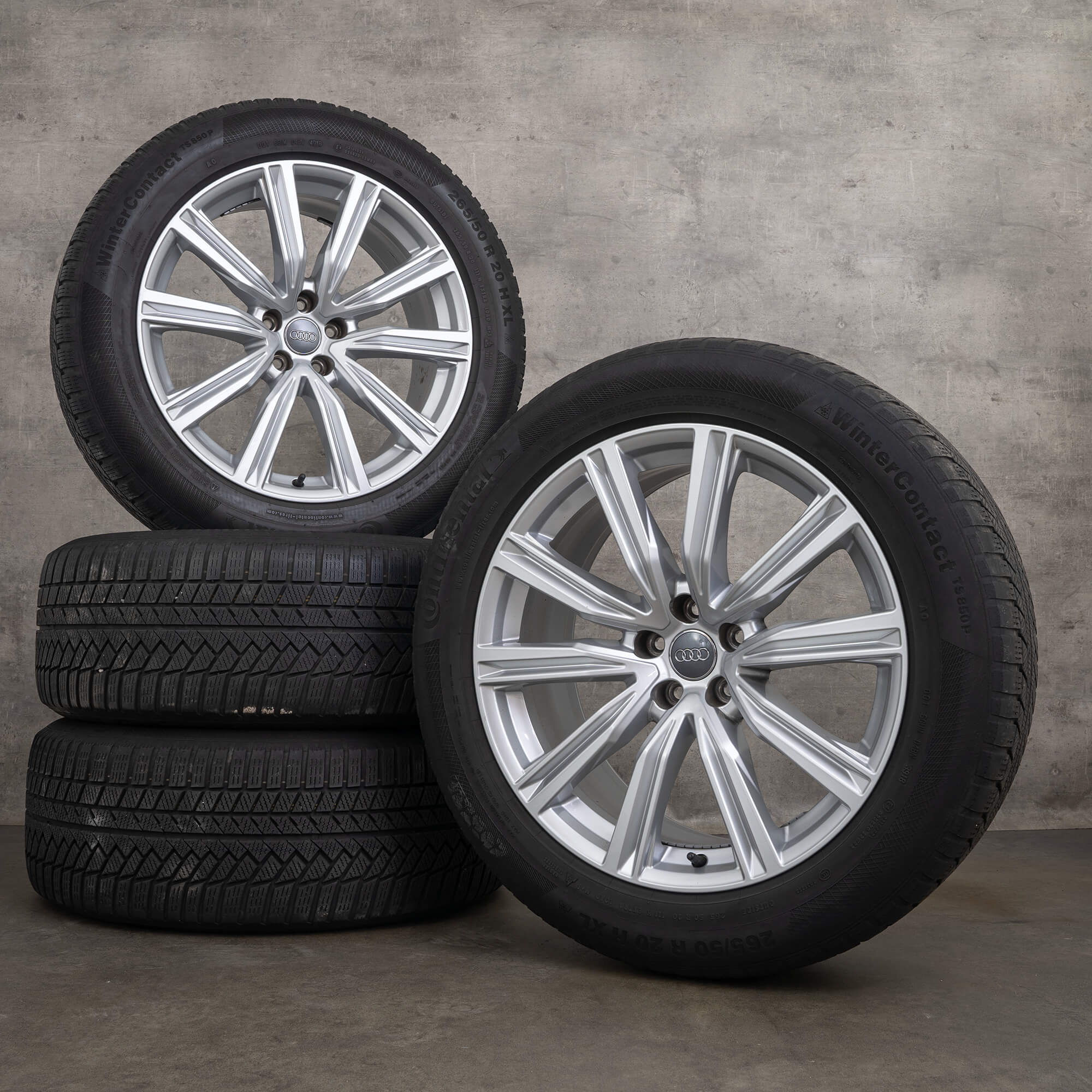 Original Audi Q8 SQ8 4M 20 Zoll Winterreifen Felgen 4M8601025T silber Winterräder