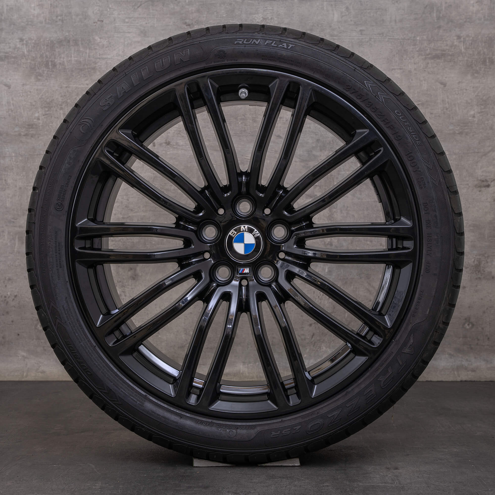 Originali BMW Serie 5 cerchi 19 pollici G30 G31 estivi styling 664 M 7865925 7856926 nero lucido