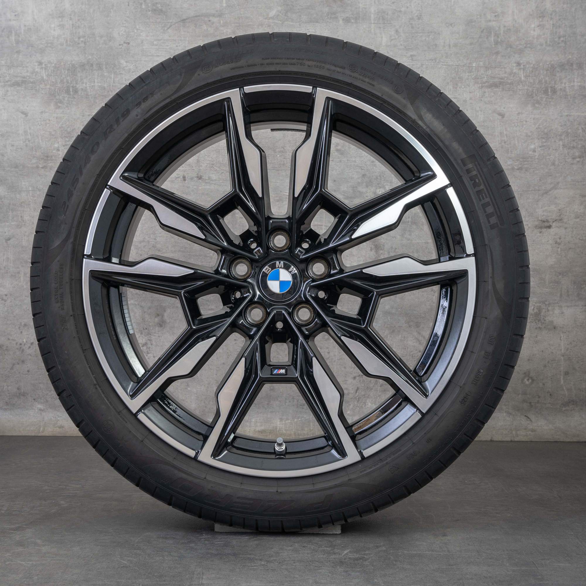 Originale BMW 4-serie i4 fælge 19 tommer G26 Gran Coupe sommerdæk styling 861 M 8089227 8089228 sort poleret