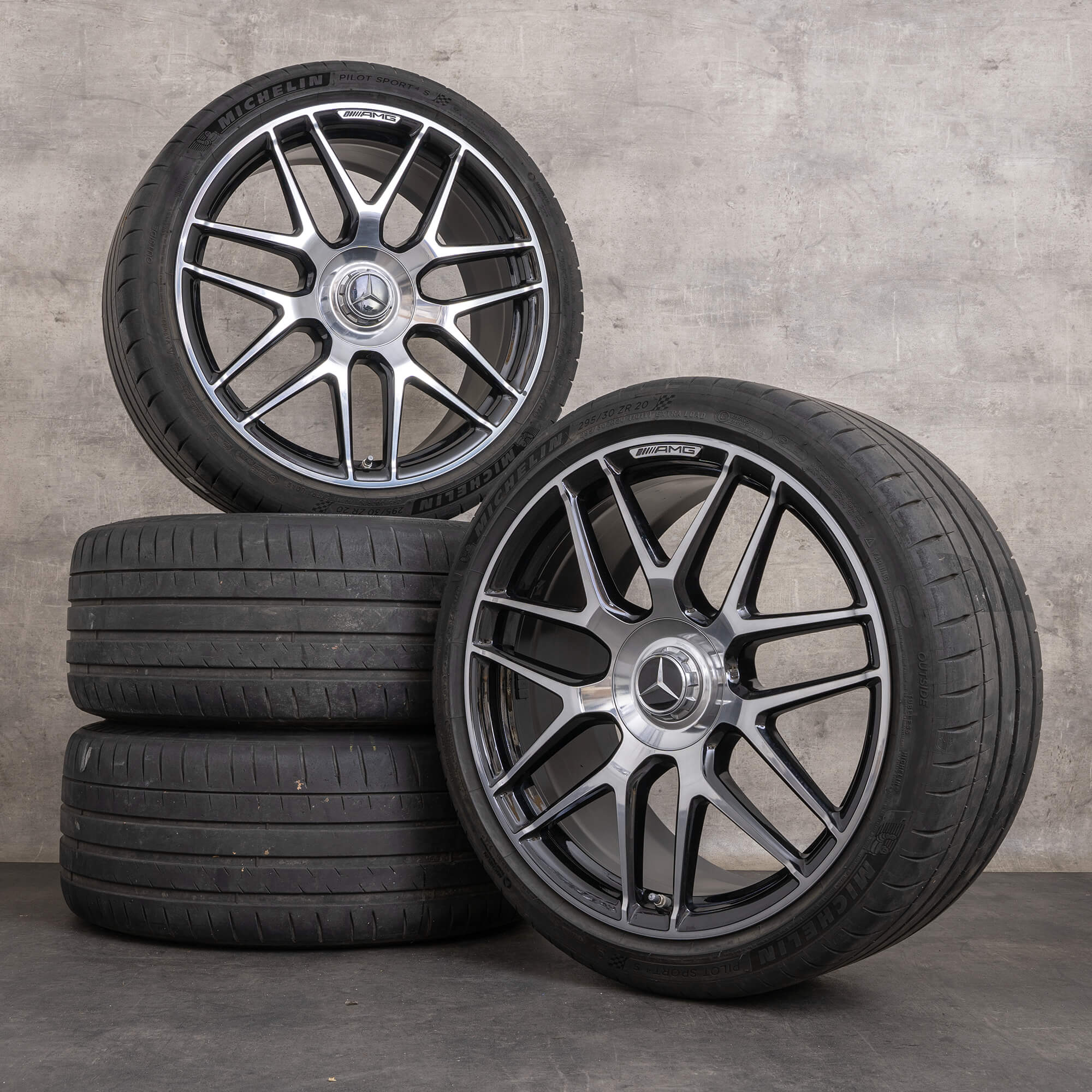 Genuine Mercedes Benz Classe E63 & S AMG ruote 20 pollici W213 S213 estive A2134013000 A2134013100 nero lucido tornito
